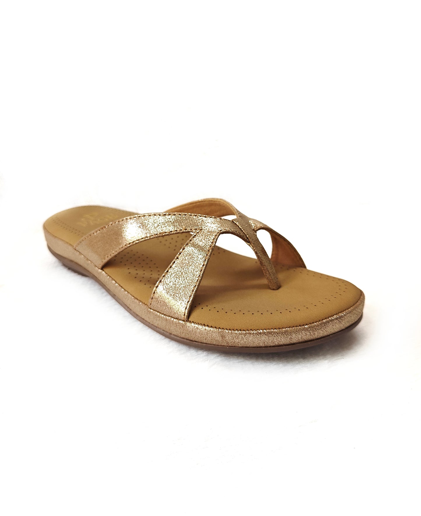 Page Cross Strap Toe Block Rose Gold (1284-2).
