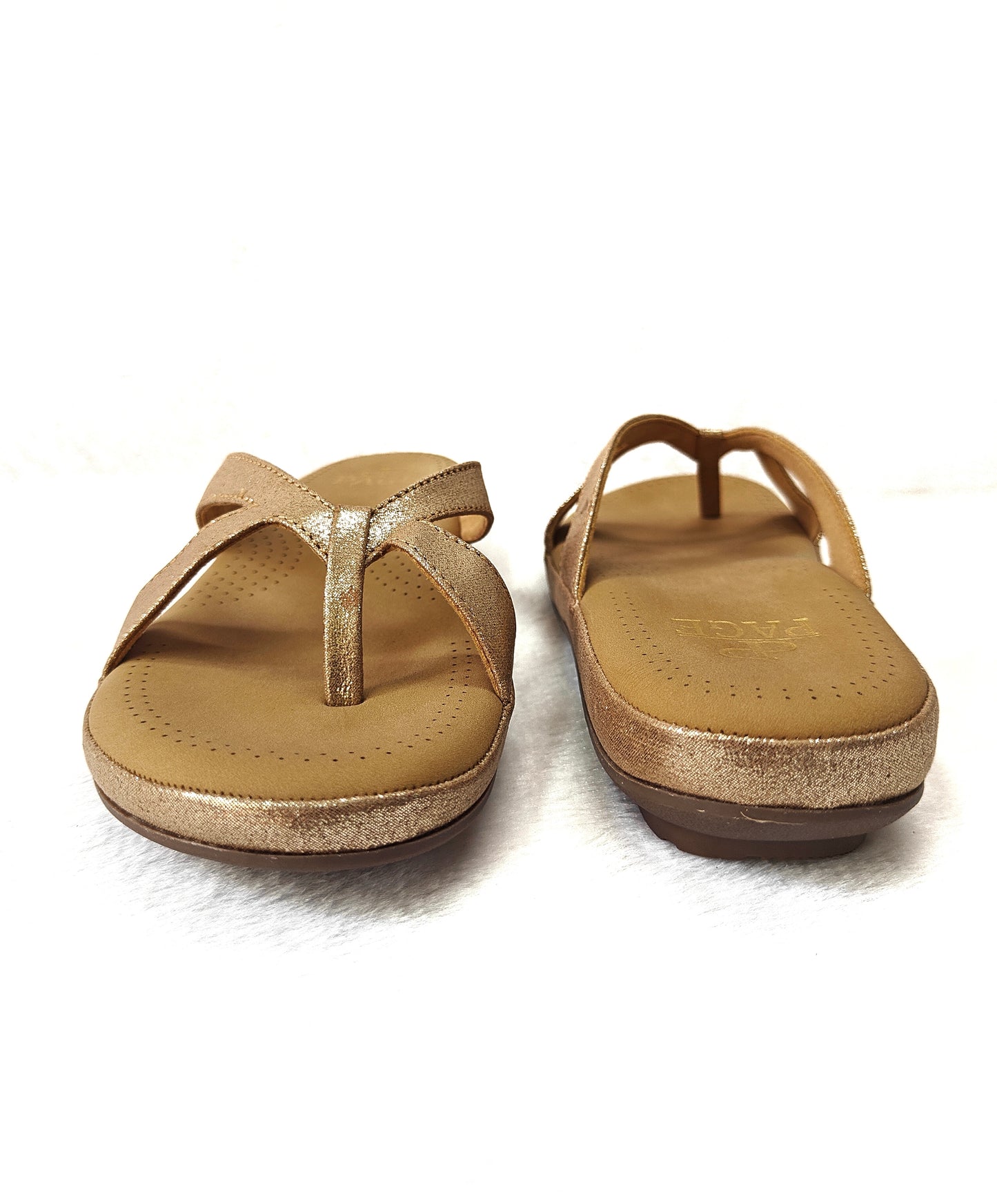 Page Cross Strap Toe Block Rose Gold (1284-2).
