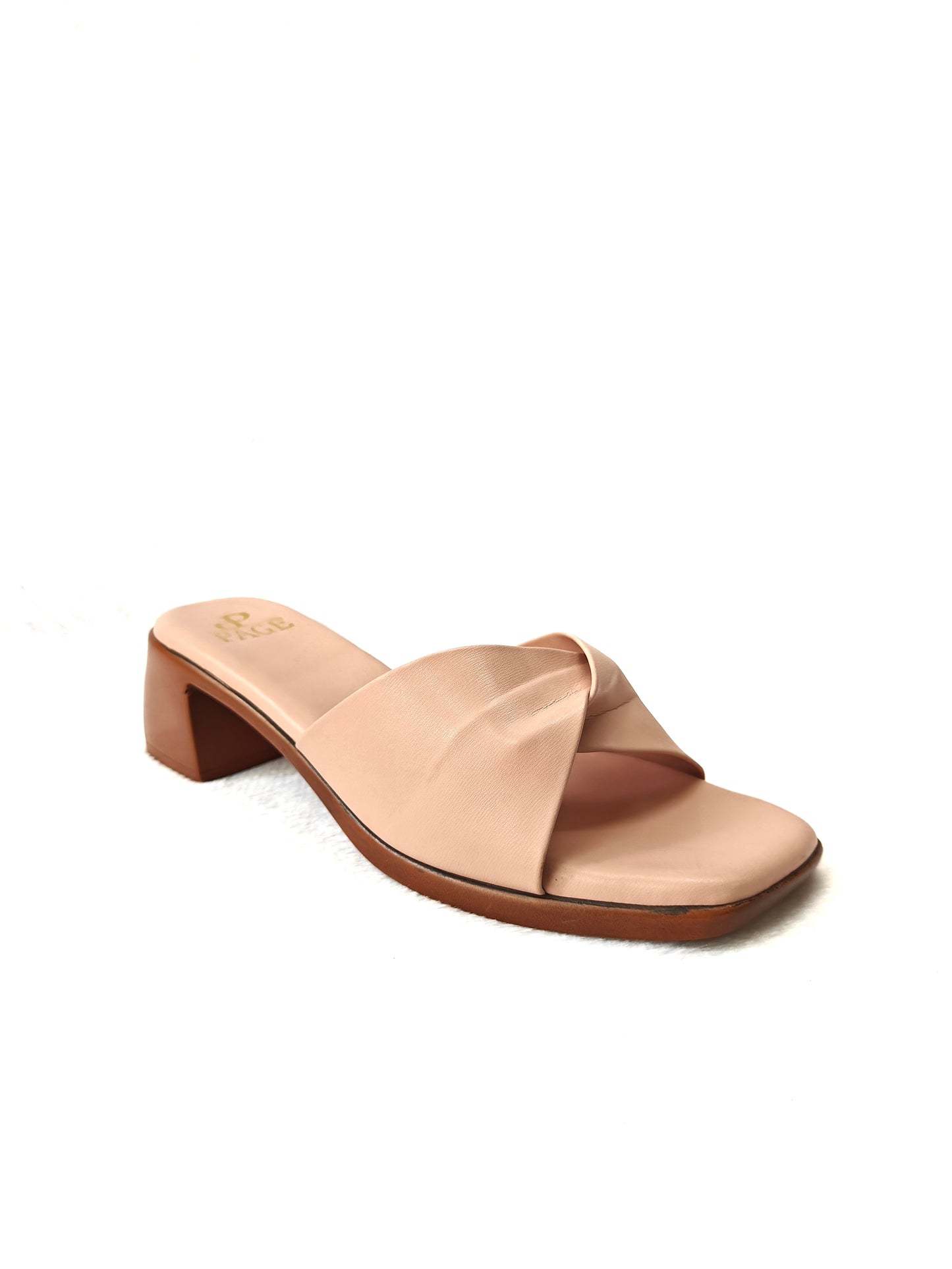 Page Criss-Curve Block Heel Peach (265).