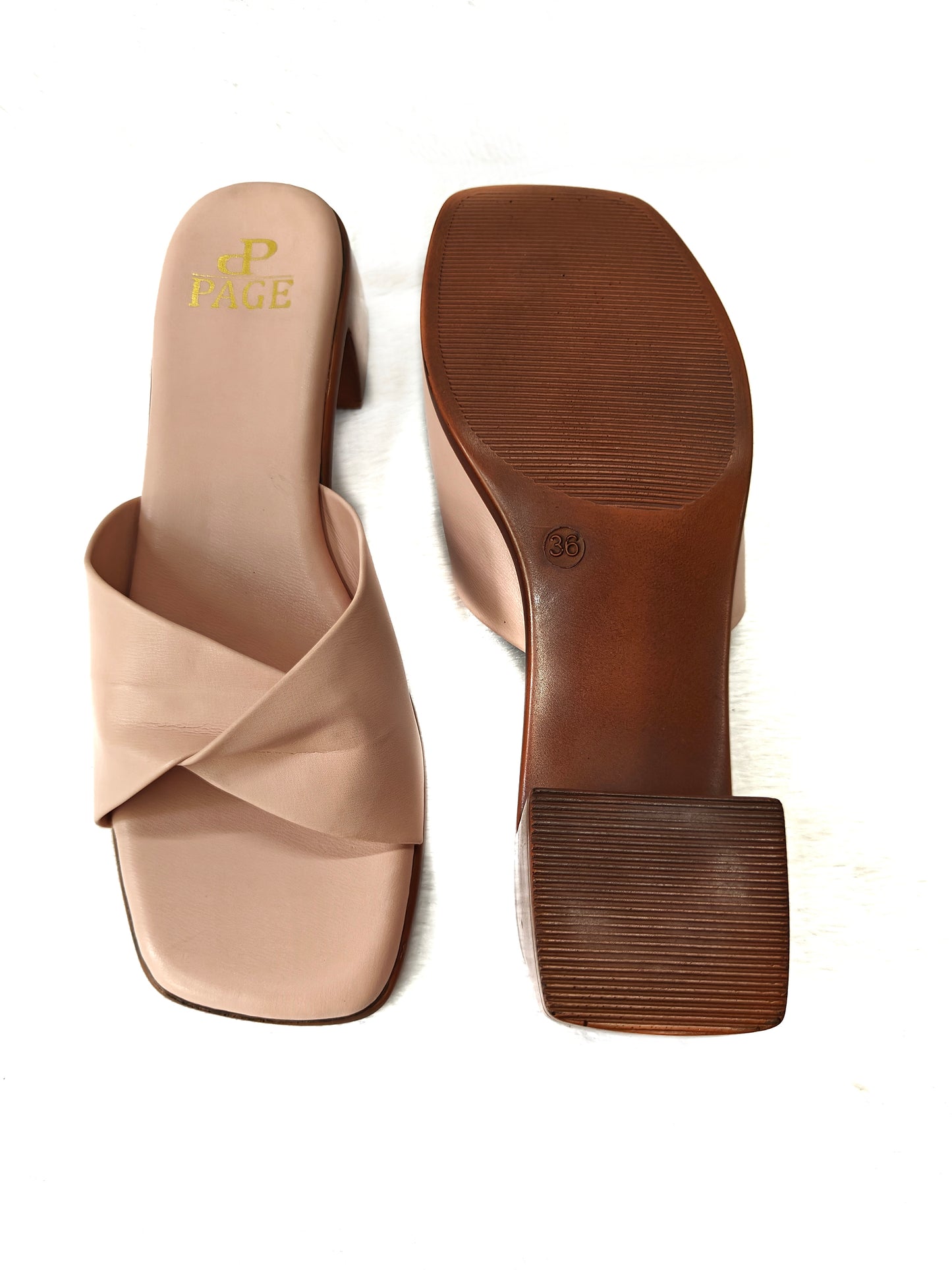 Page Criss-Curve Block Heel Peach (265).