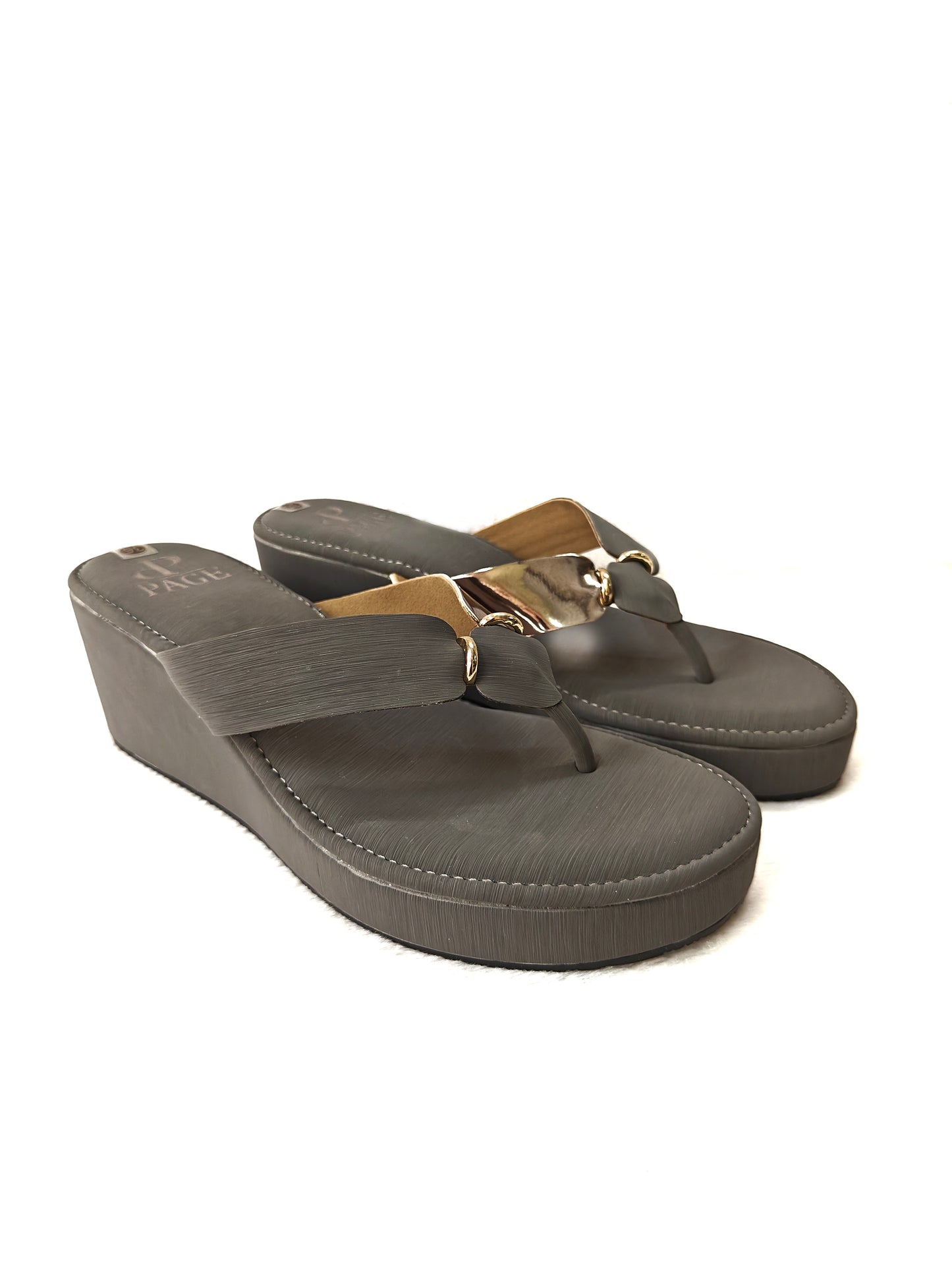 Page GraceLink Wedge Thongs Grey (401).