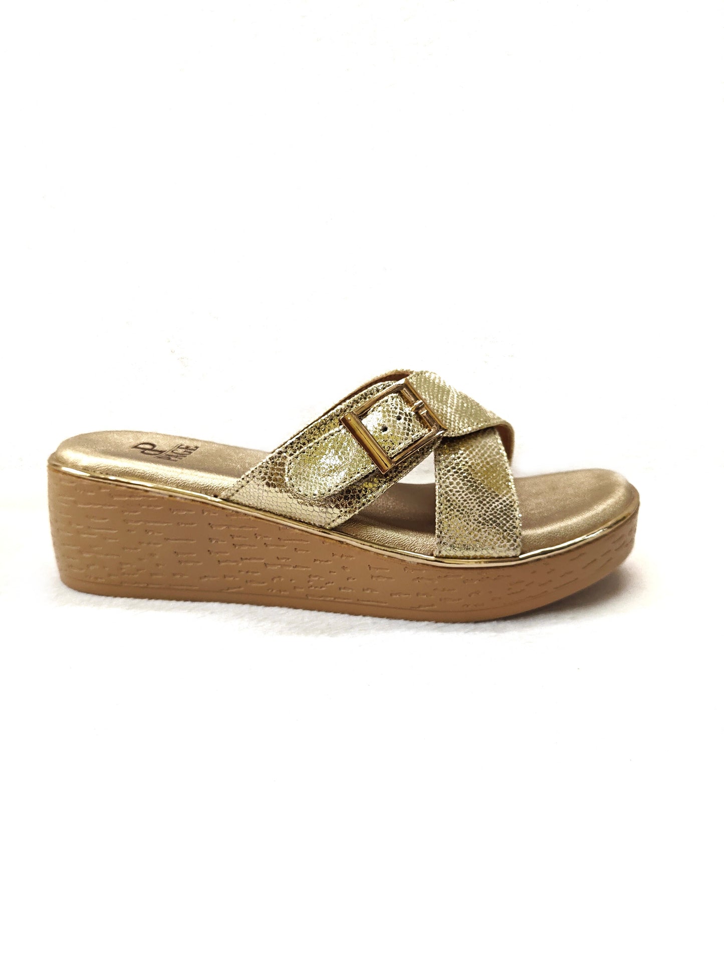 PAGE Gold Textured Wedge Heel (1275-6).