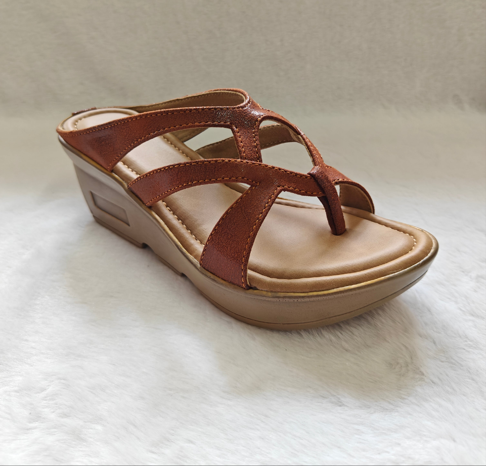 PAGE Women's Comfort Wedge Sandals Tan (1306-2).