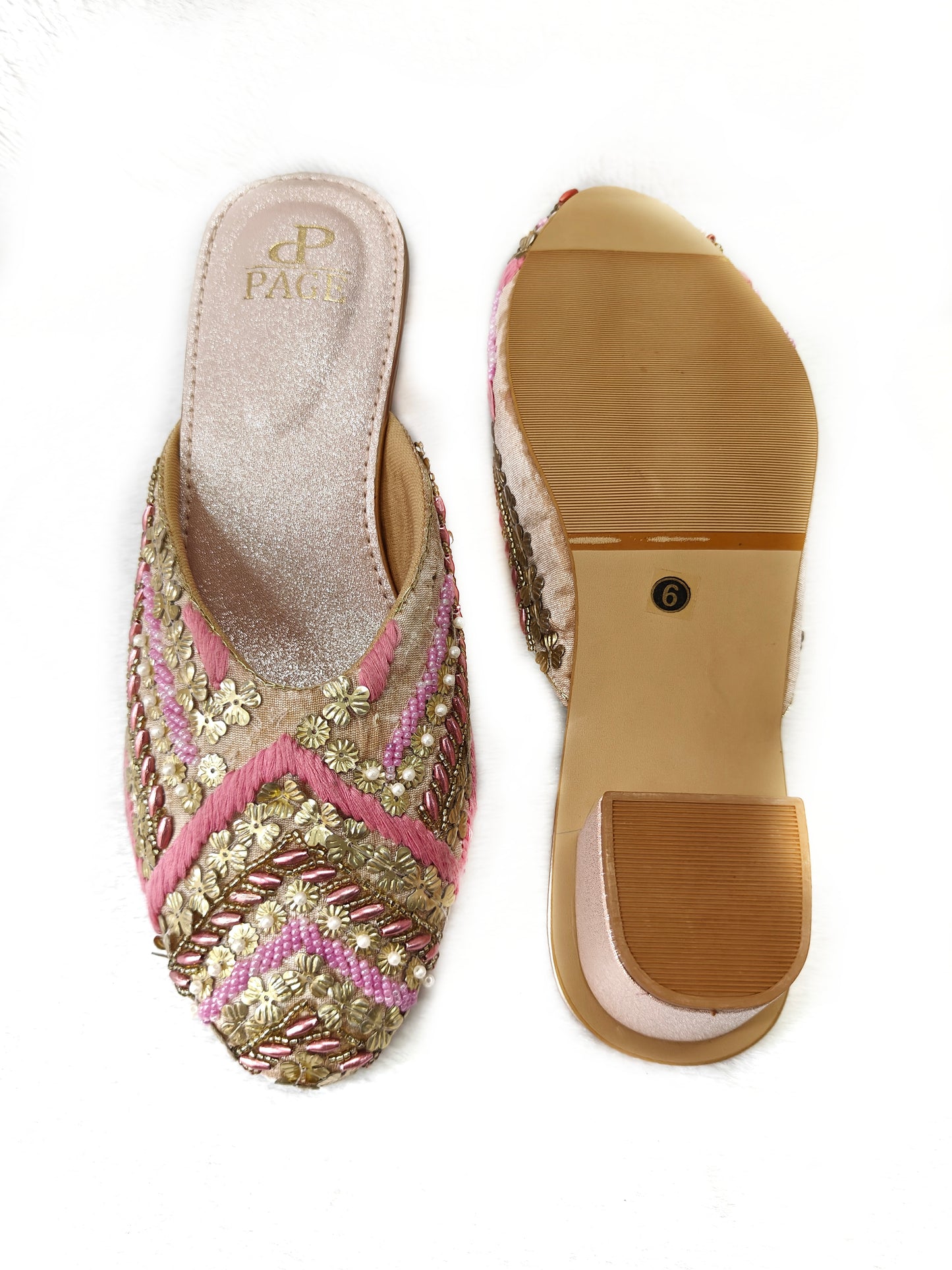 Page Royal Tapestry Block Heels Rose Gold (1242-3).