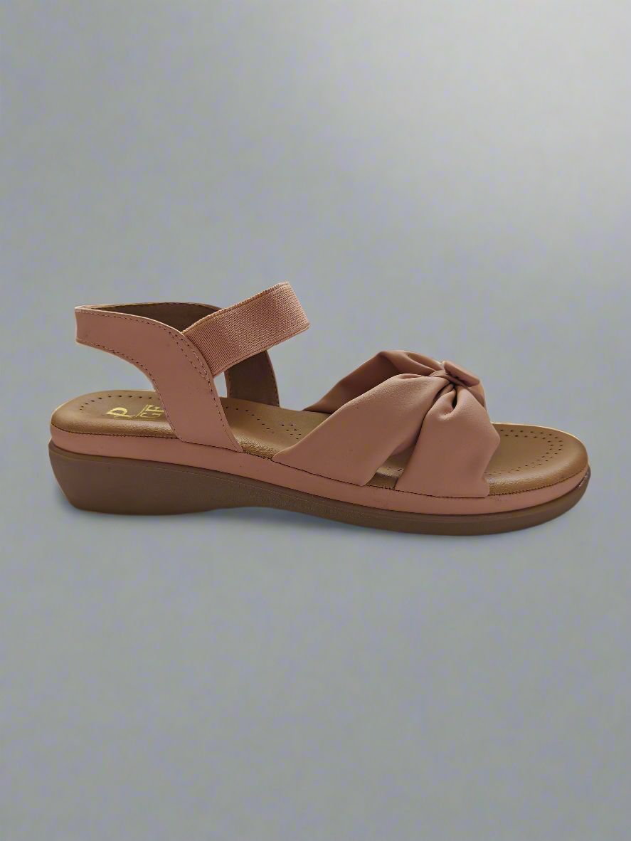 Page Bella Knot-Front Comfort Sandals Peach (1228-1).