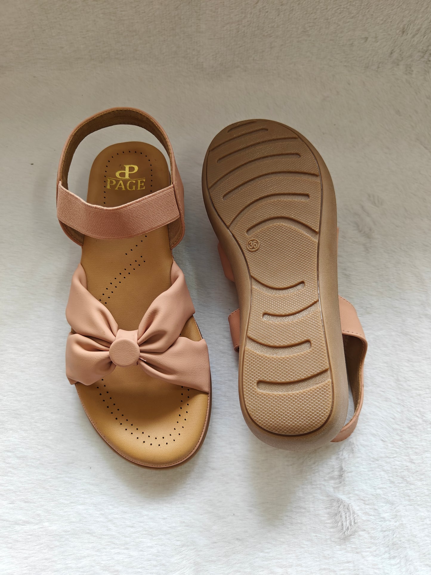 Page Bella Knot-Front Comfort Sandals Peach (1228-1).