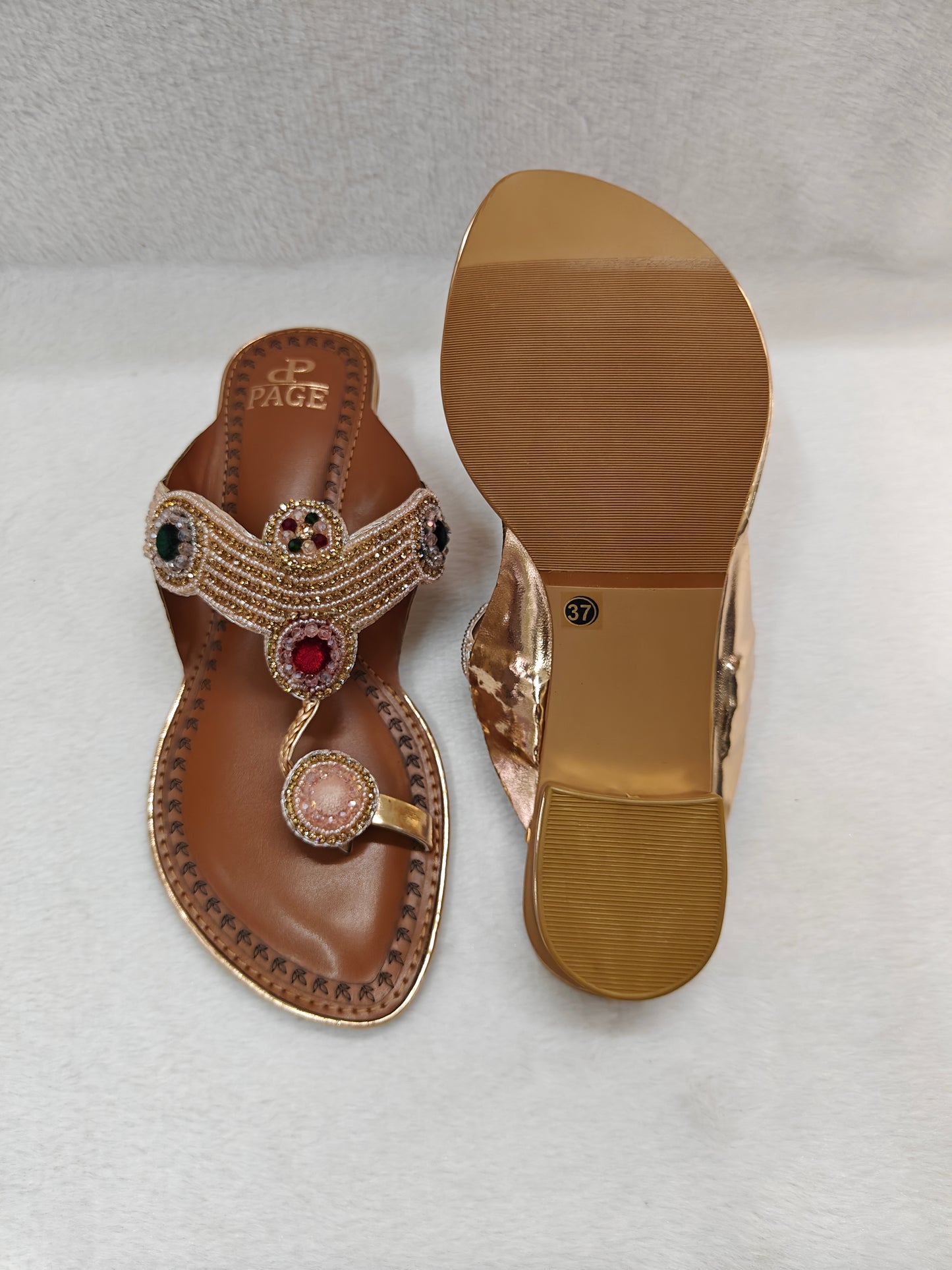 Page Regal Gemstone Block heel Rose Gold (1159).