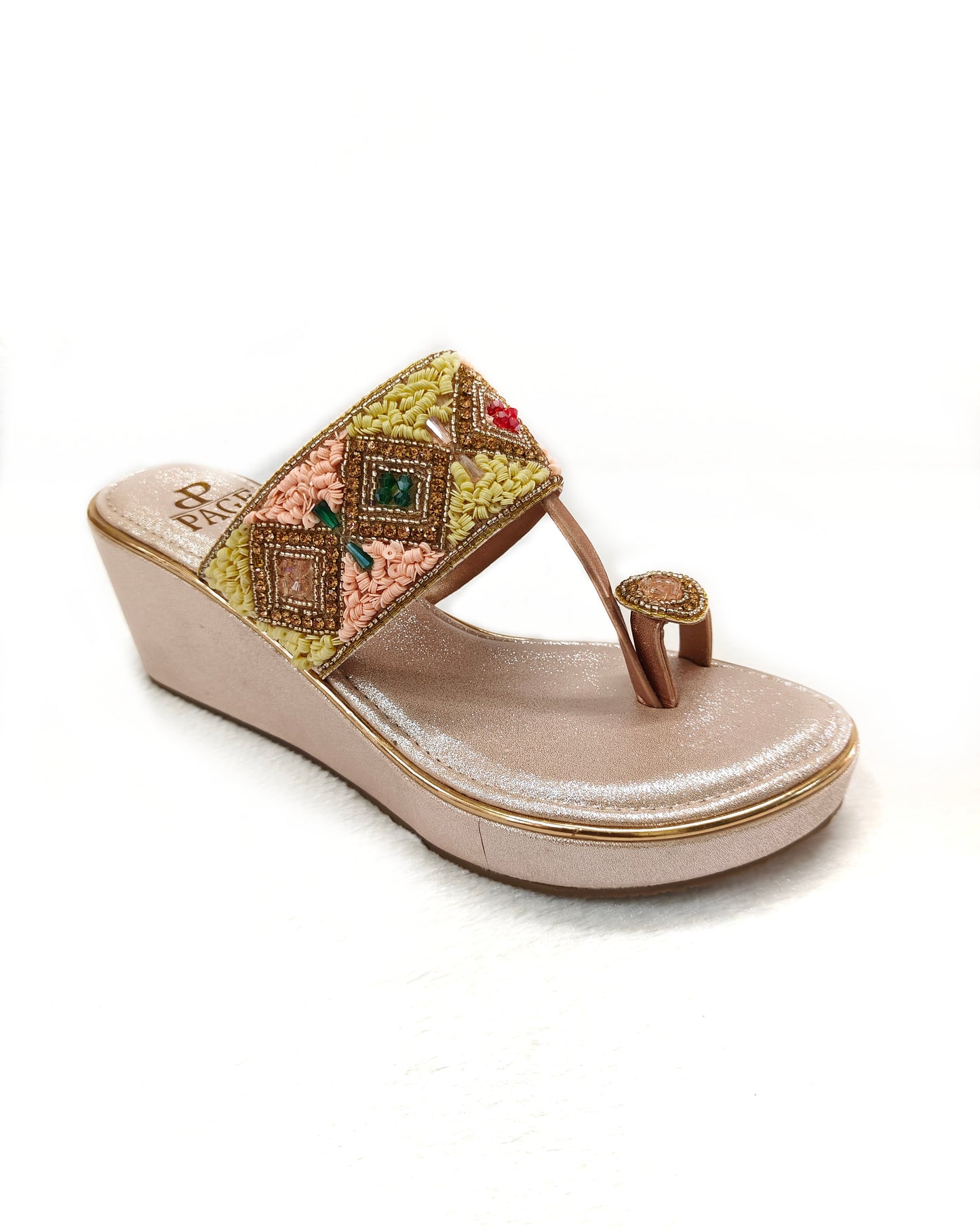 PAGE Zari Royale Wedges Rose Gold (503).