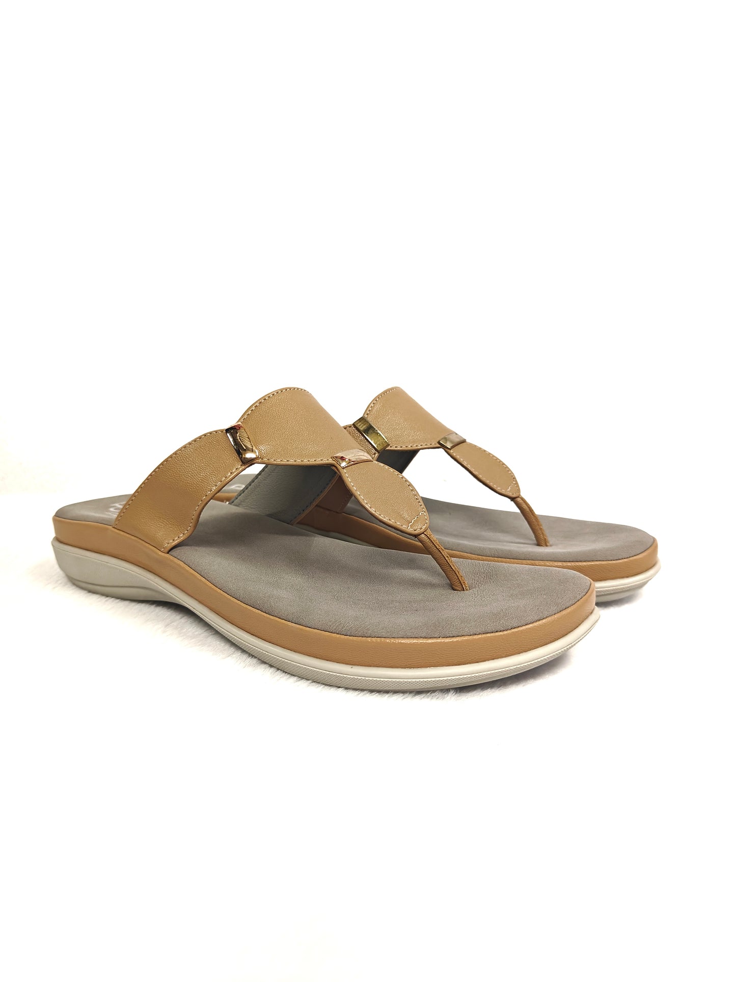 Page Luxe Comfort Toe-Block Sandals – Chickoo.