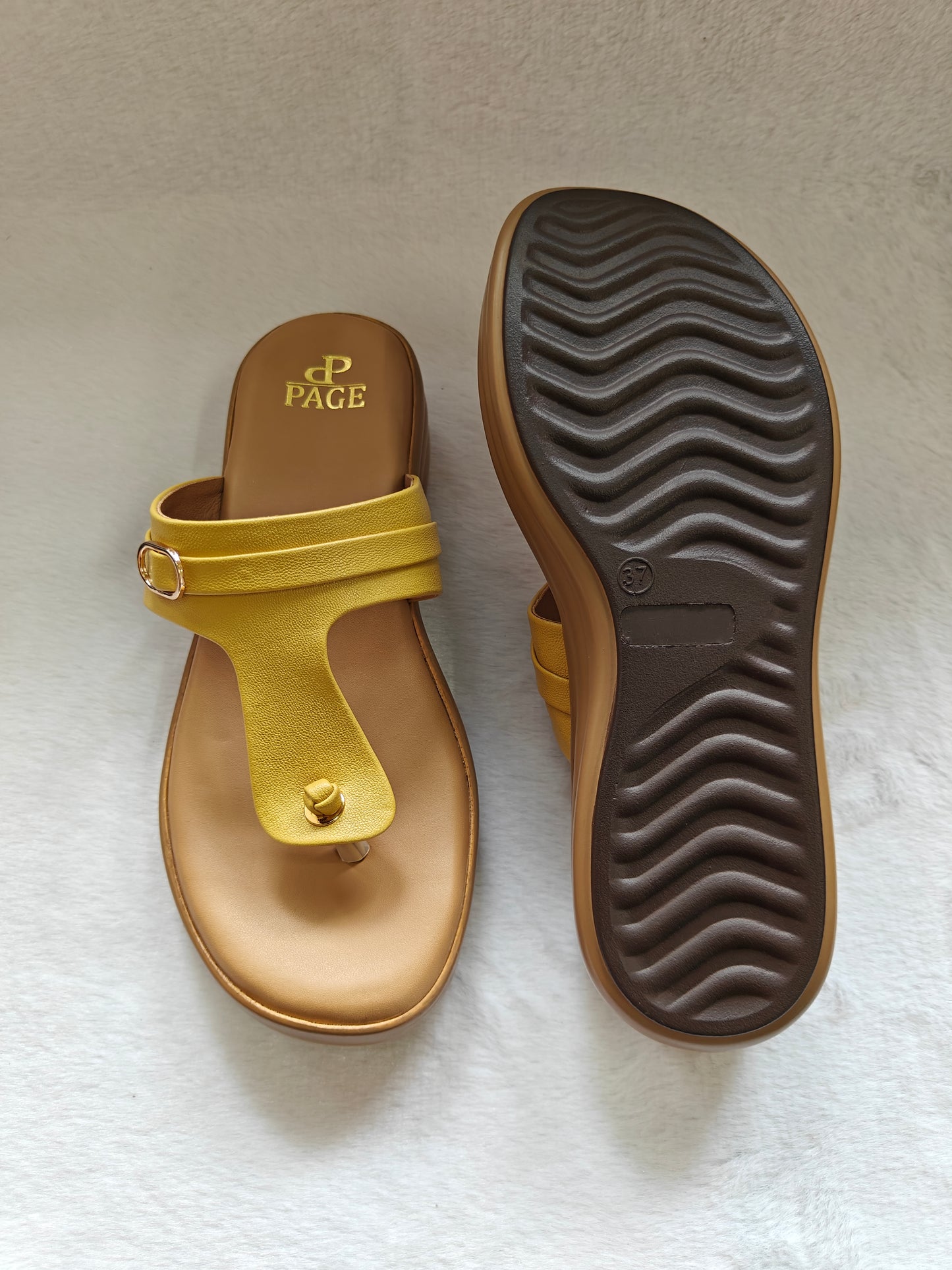 Page Comfort Toe-block Sandals Lemon Yellow.