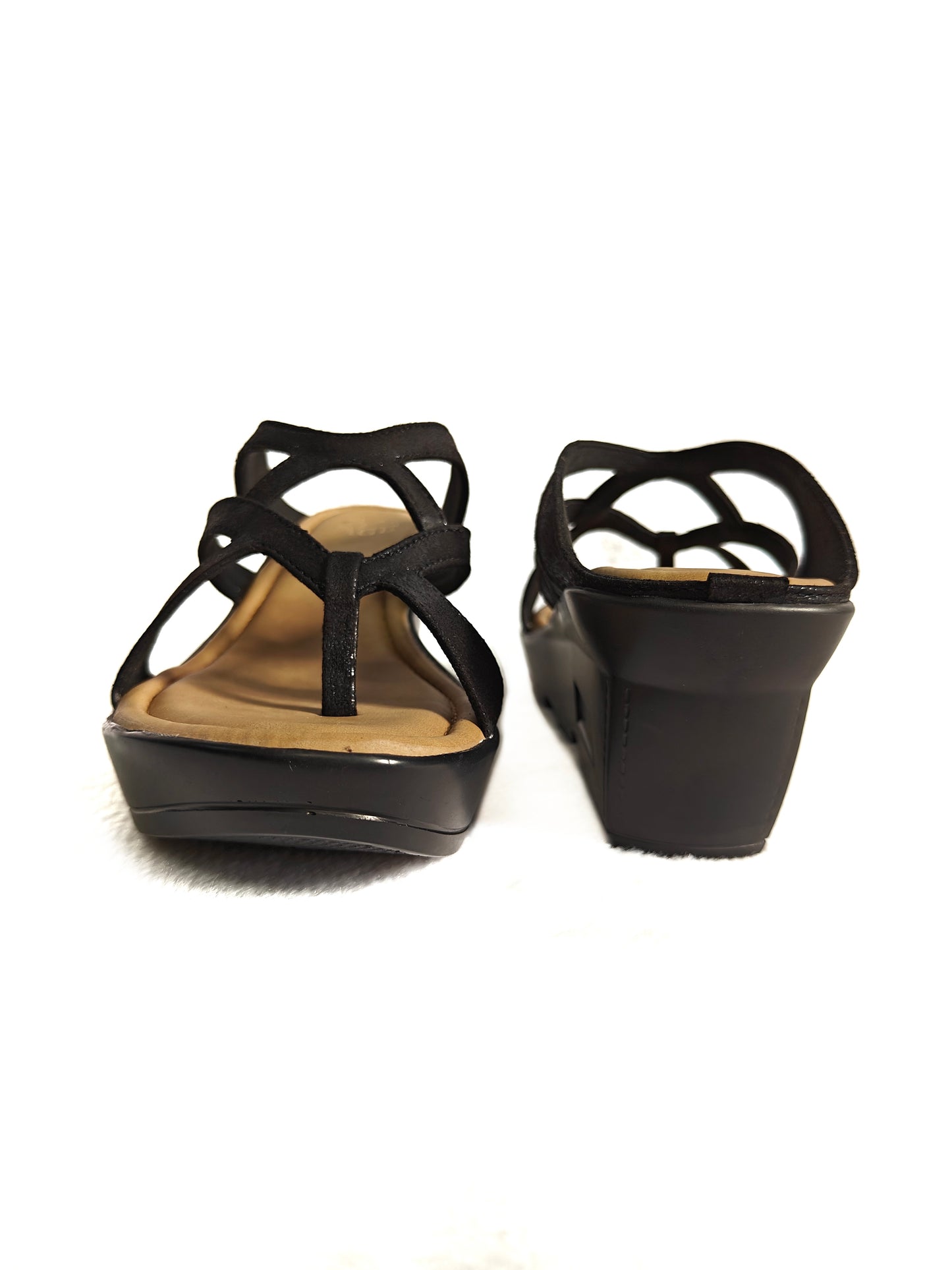 PAGE Women's Comfort Wedge Sandals Black (1306-2).