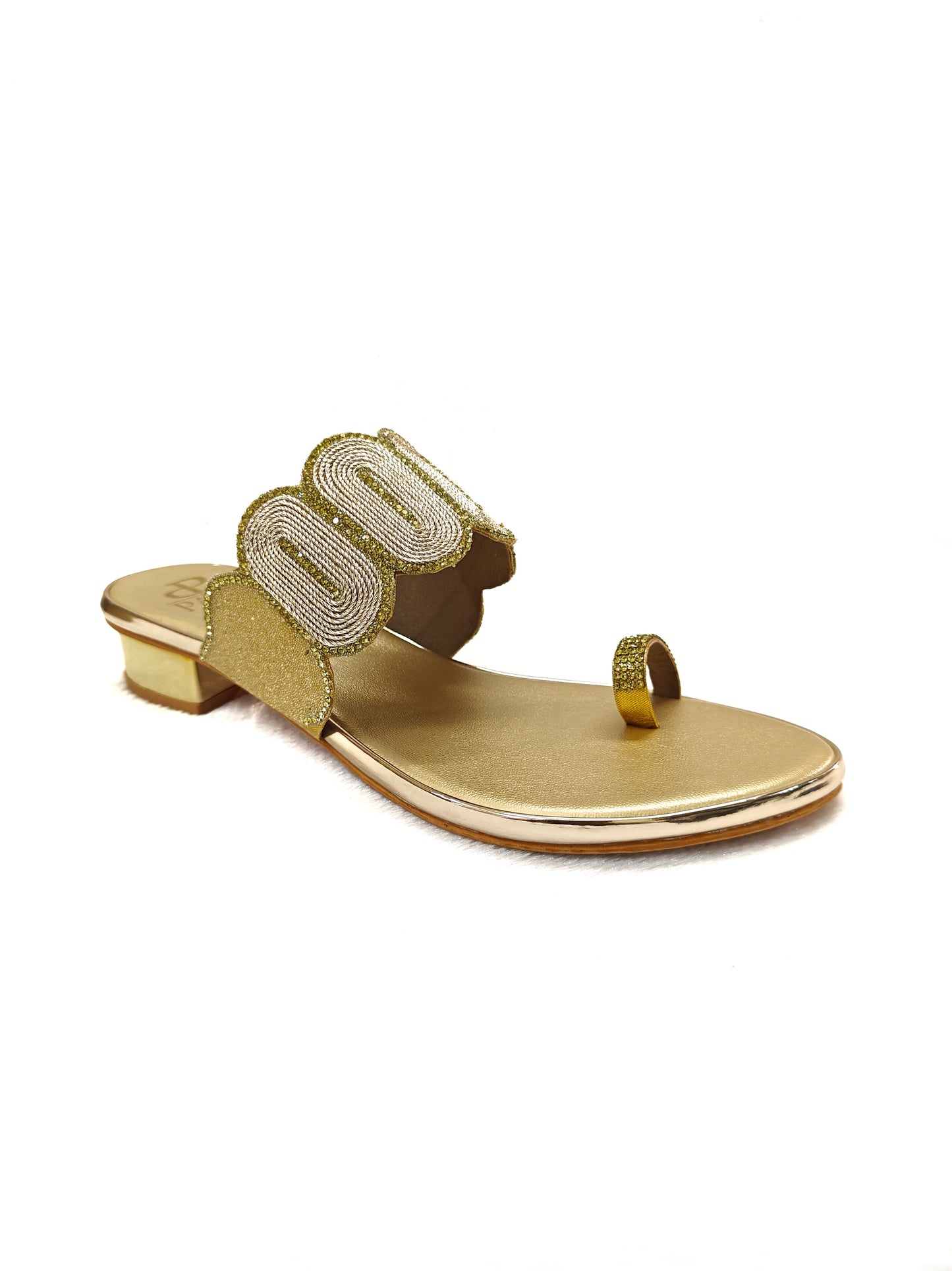 PAGE Royal Swirl Embellished Flats Gold (1207).