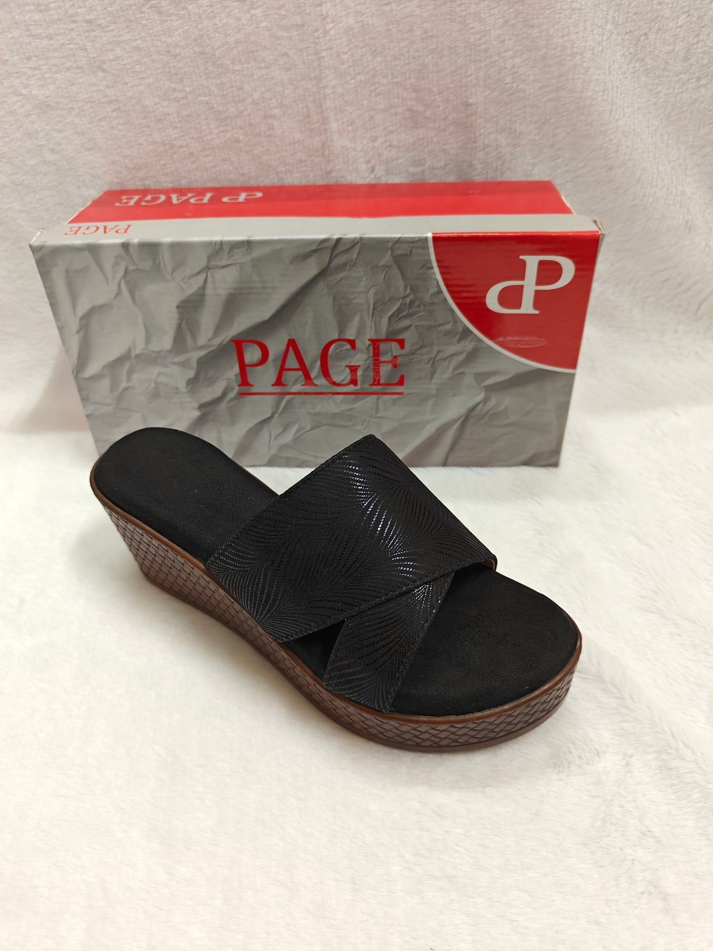 PAGE Comfort Wedge Heel Black (1193).