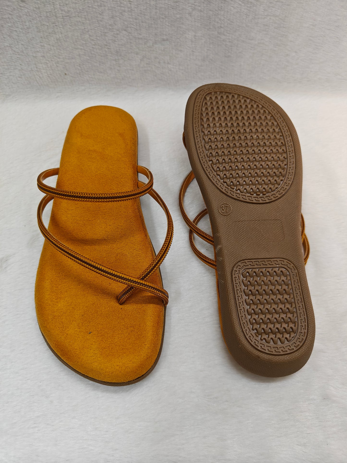 PAGE Serene Minimal Thong Flats Yellow (407).