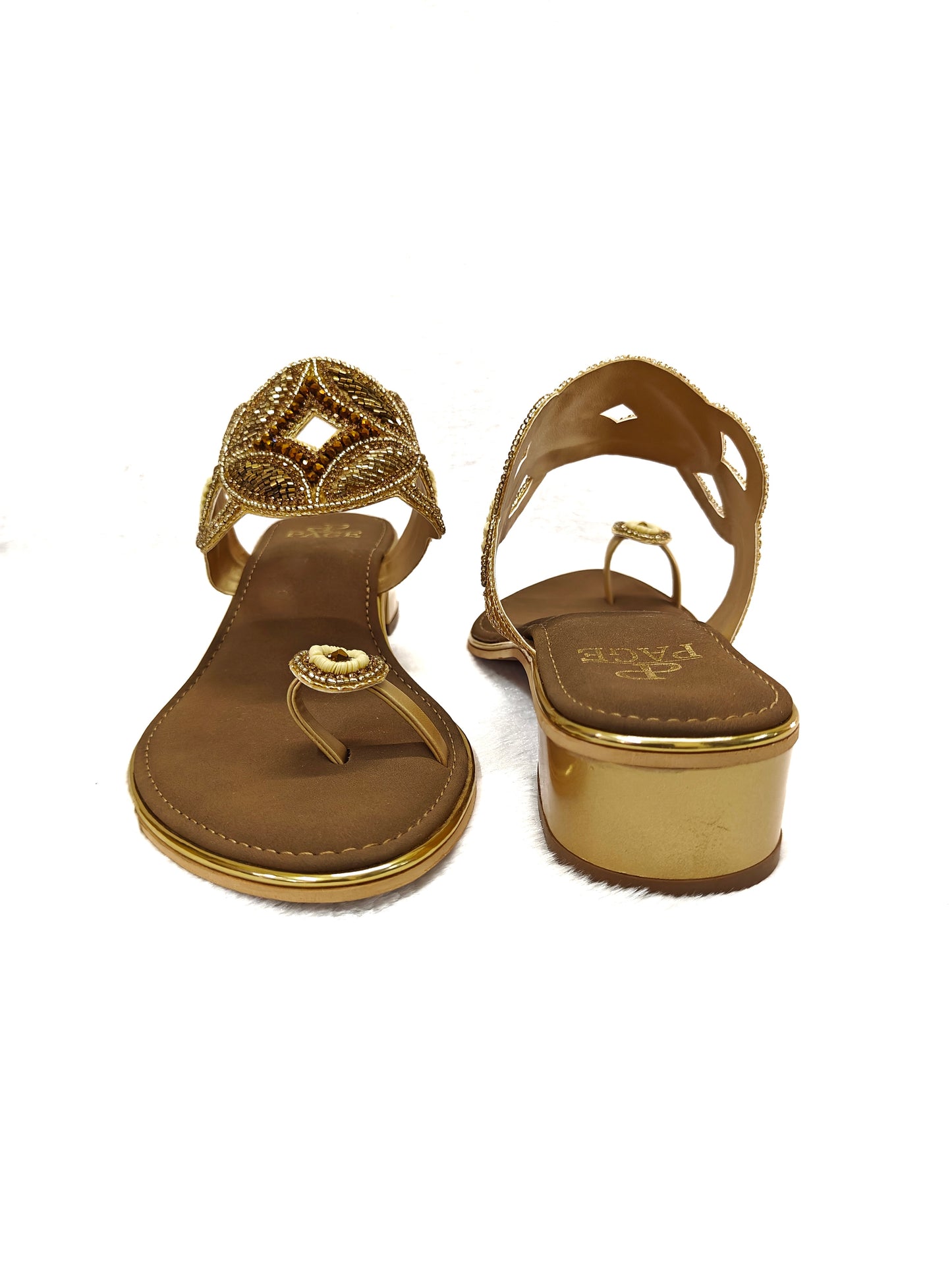 Page Golden Leaf Embellished Heels (1183).
