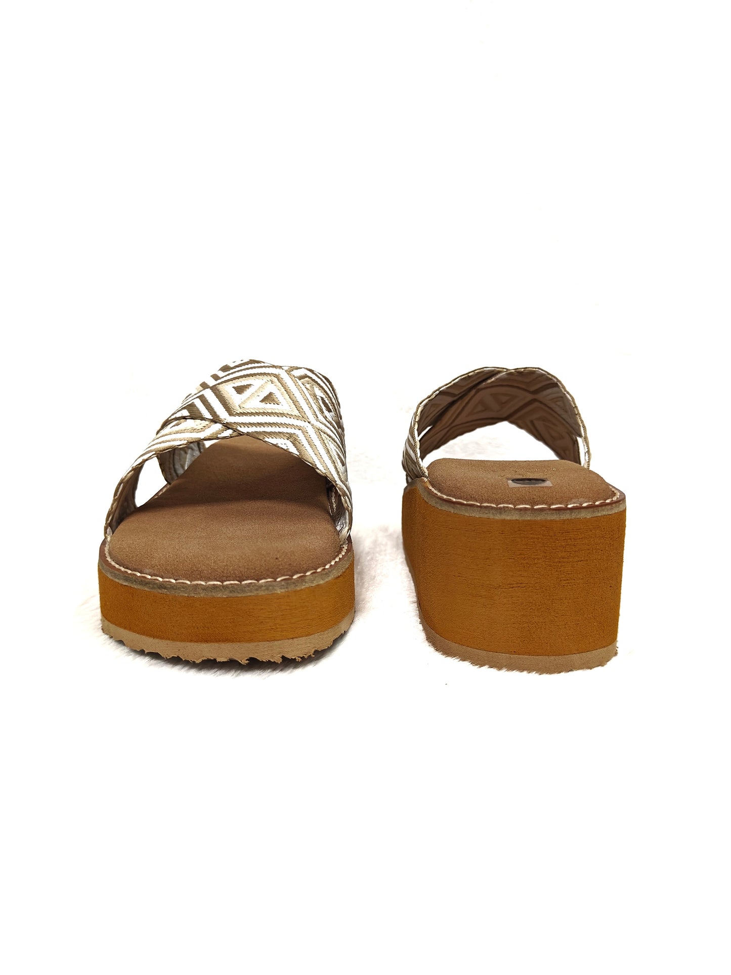 PAGE EthnoCraft Cross Wedge Slides Cream (1383-21).