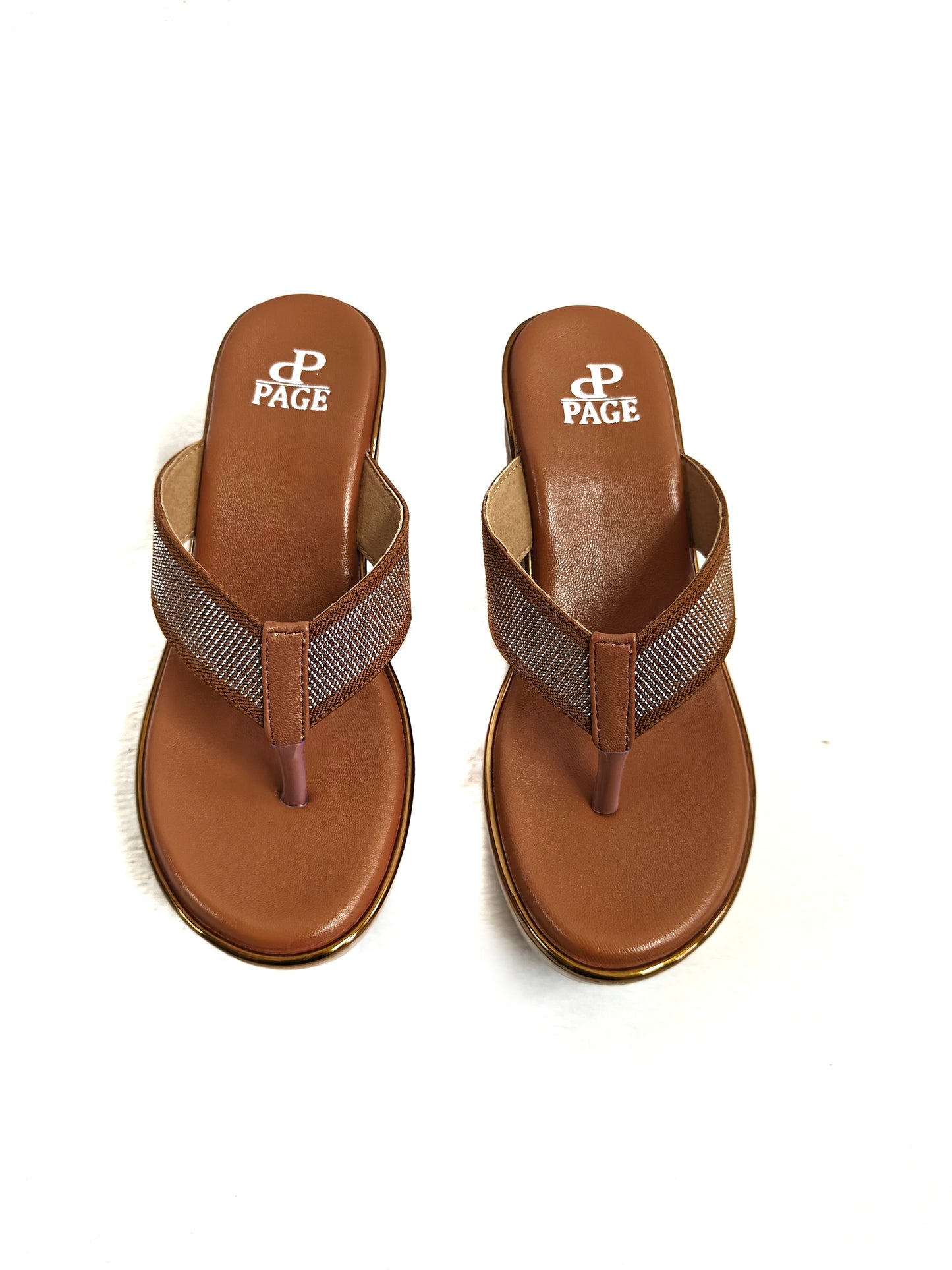 Page Aurelia Crest Crystal Wedge Tan (1391-6).