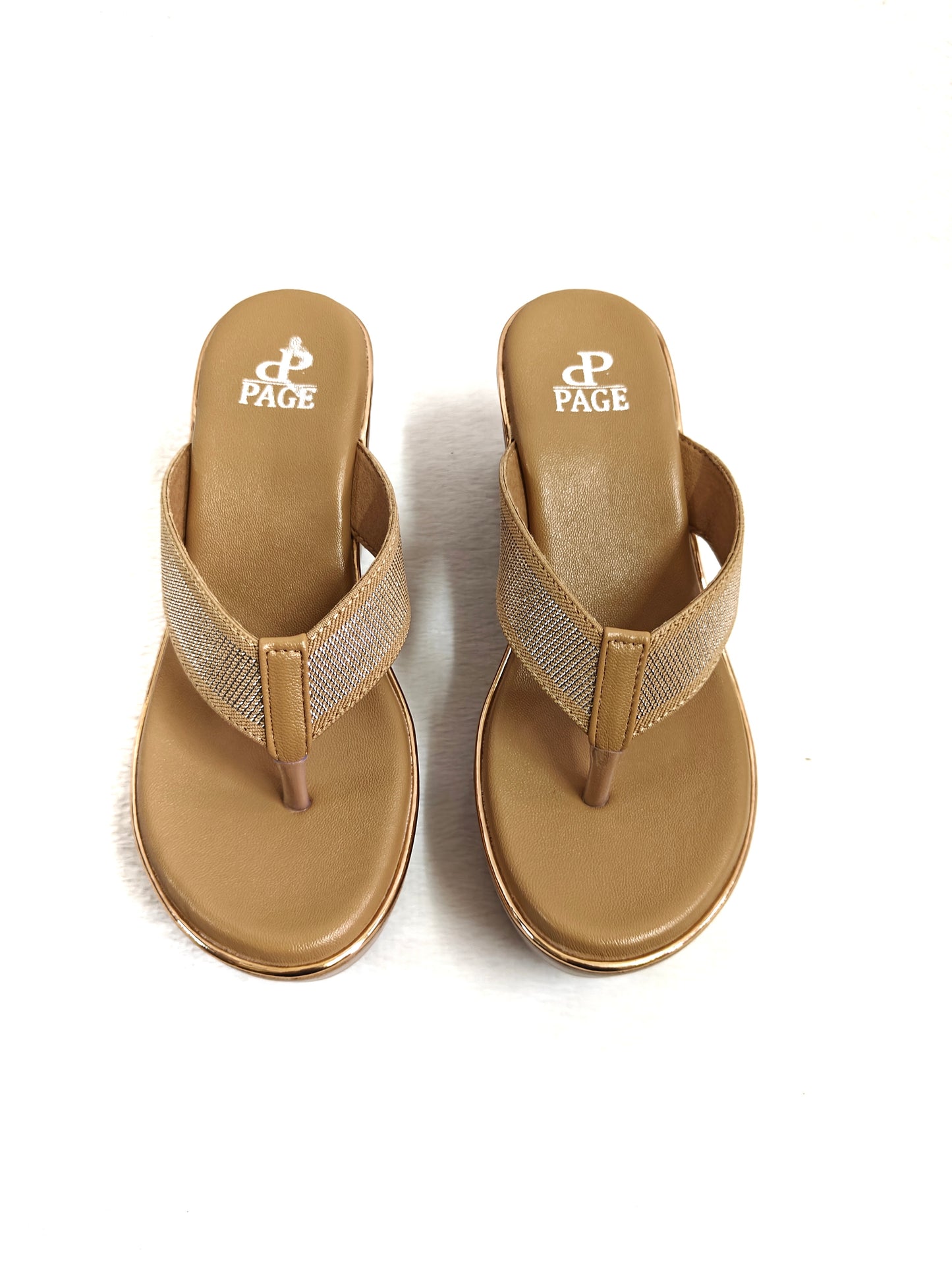 Page Aurelia Crest Crystal Wedge Chickoo (1391-6).