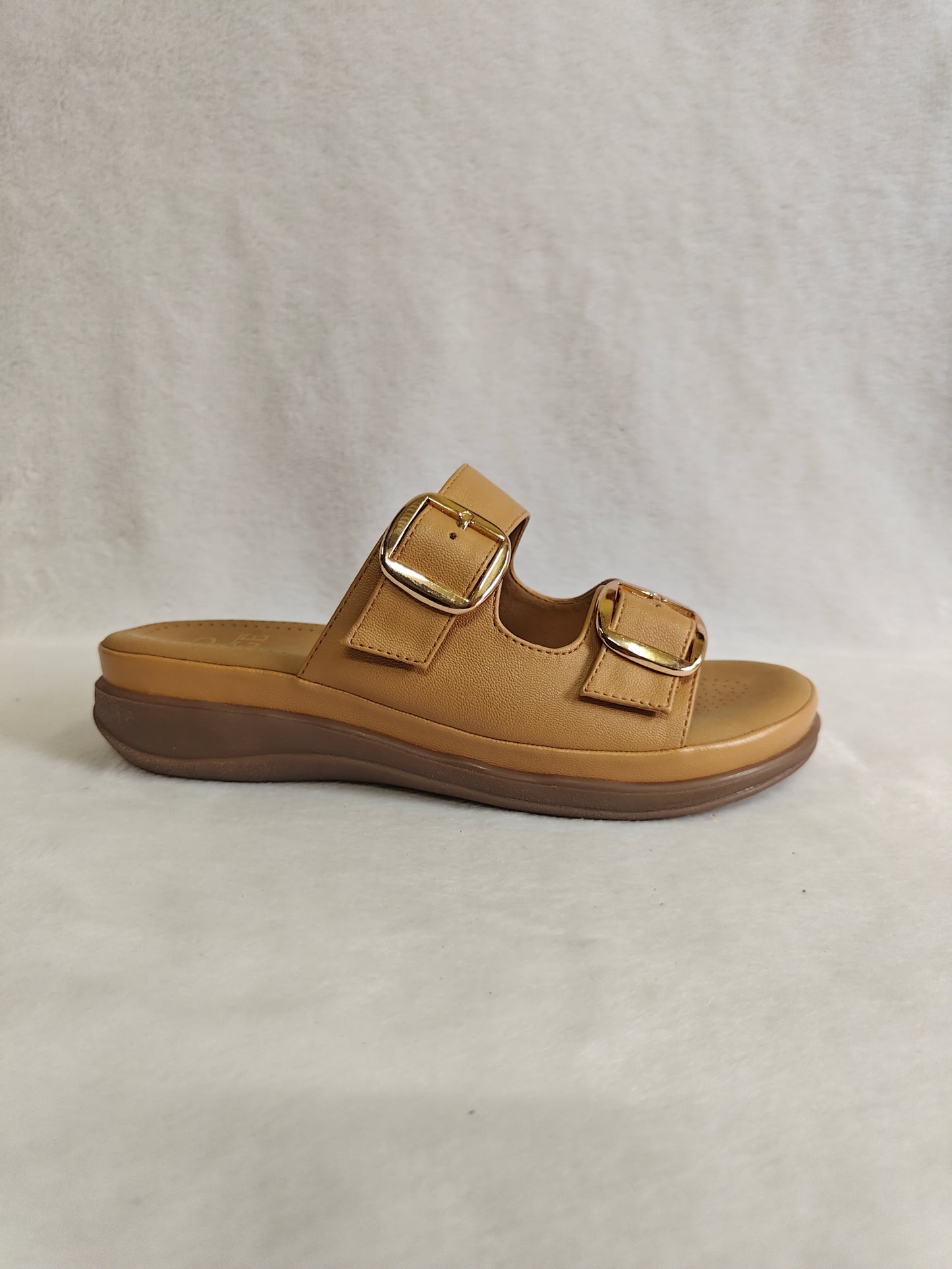Page Duet-Buckle Comfort Slides Chickoo (1416-2).