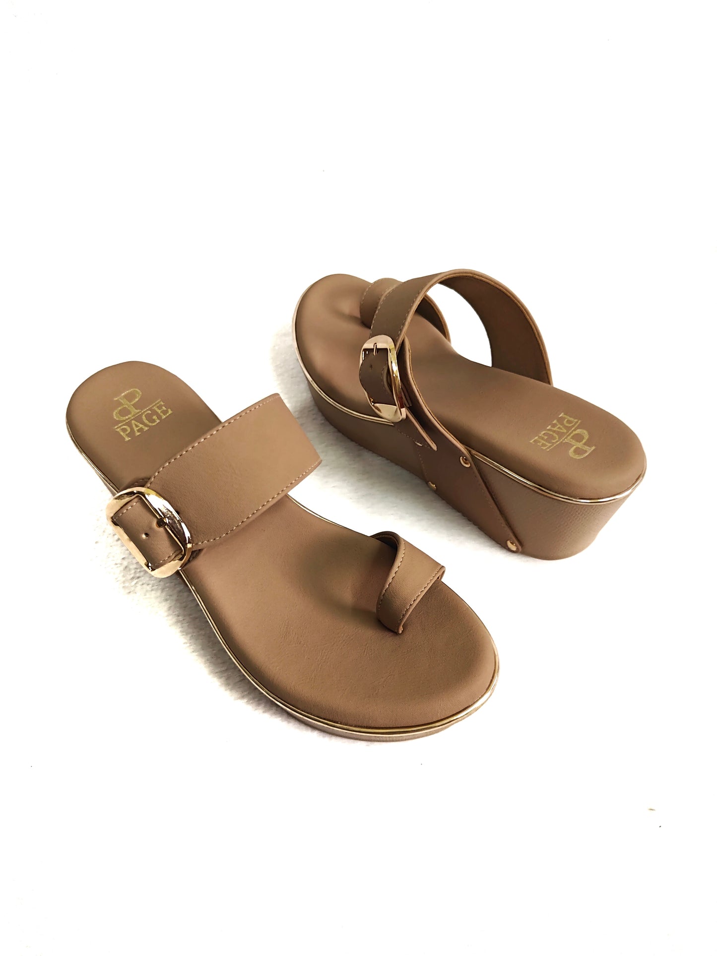 PAGE Aurea Loft Wedges Chickoo (1409-7).
