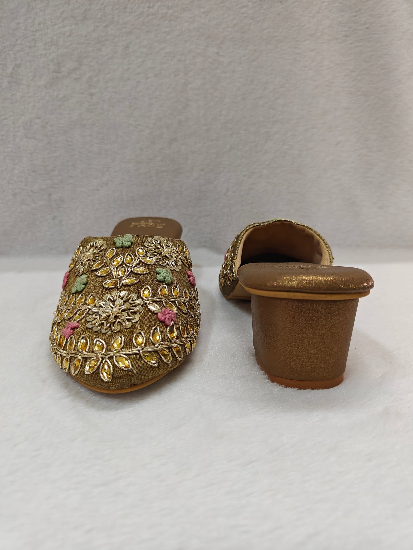 Page Velvet Regal Embroidered Mules Antique (1241-3).