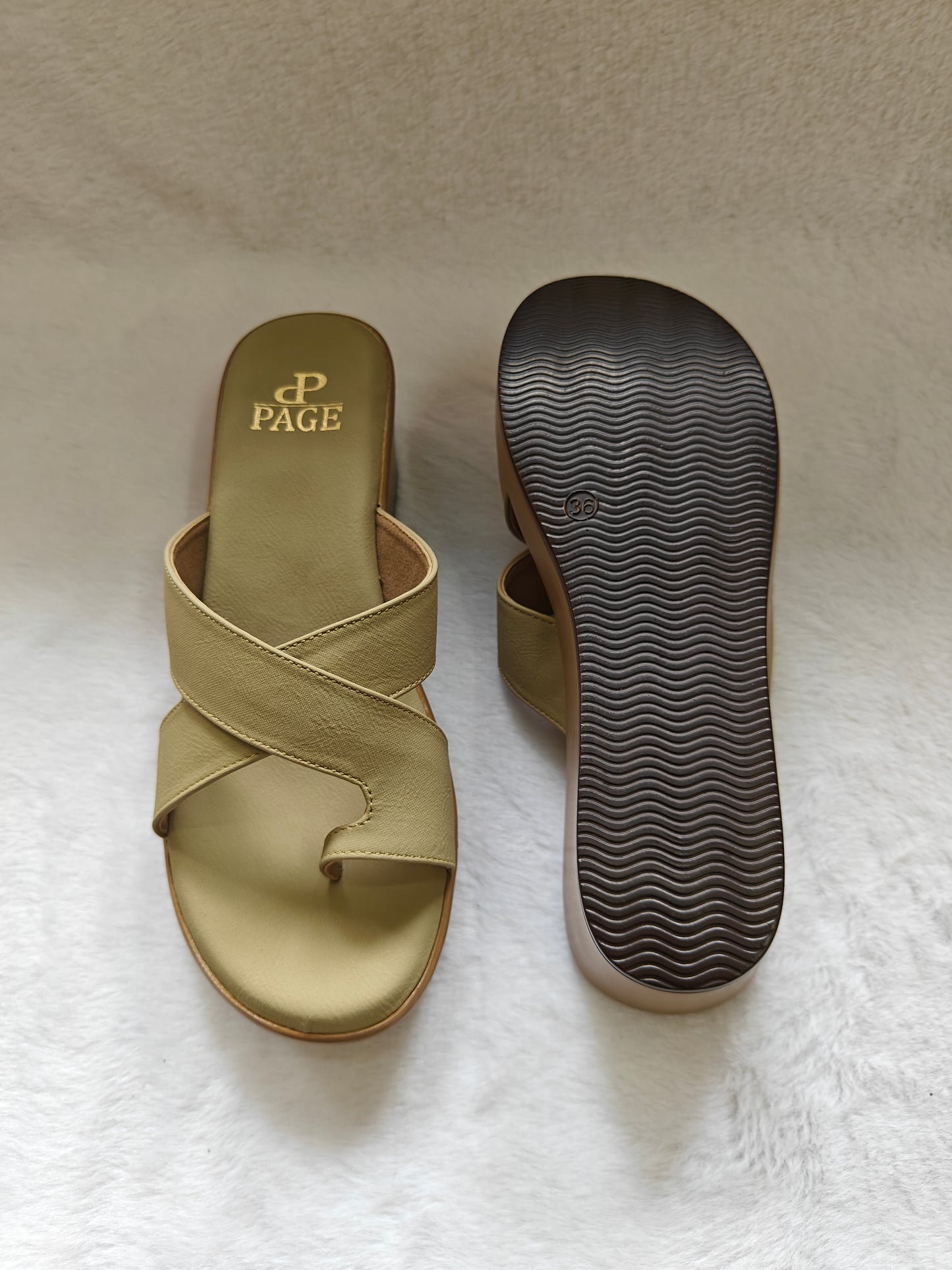 PAGE Elegant Comfort Wedge Sandals Green (1316-2).