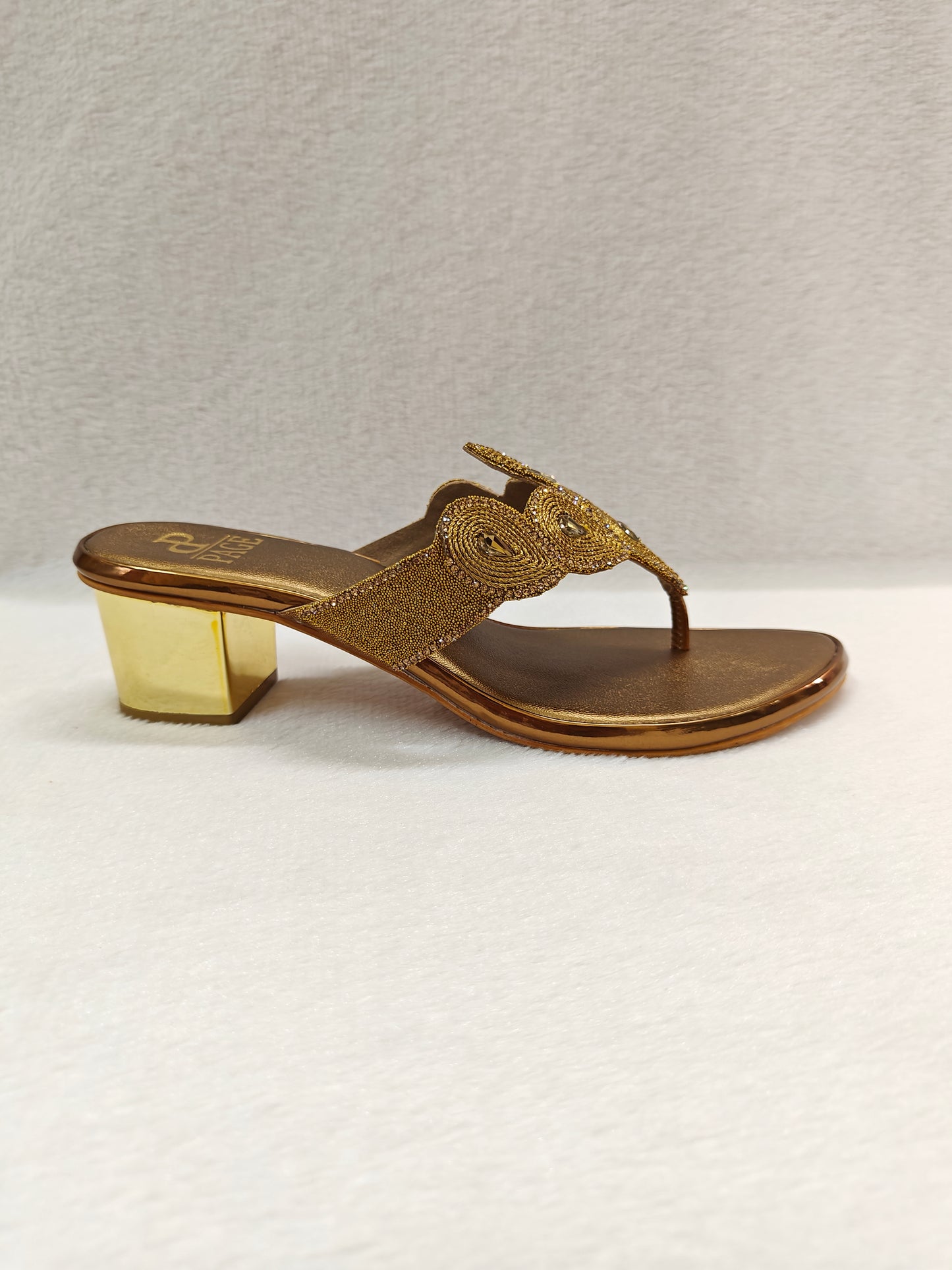 PAGE Glitz Petal Block Heel Antique (1209).