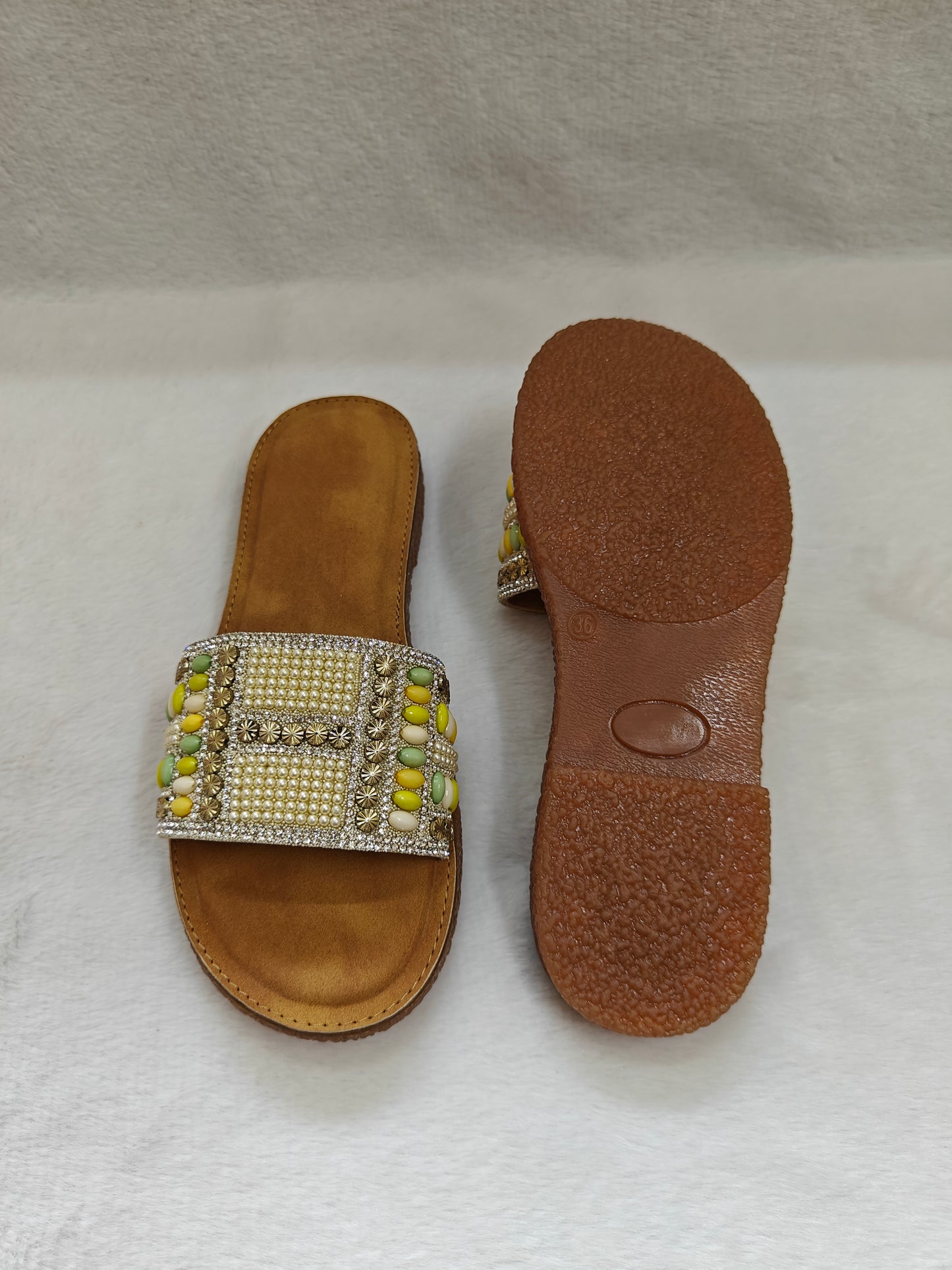 PAGE Crystal Bloom Slides Gold (1343-24).