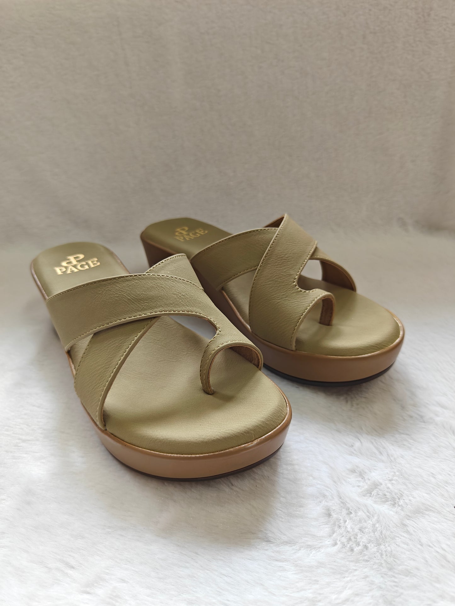PAGE Elegant Comfort Wedge Sandals Green (1316-2).