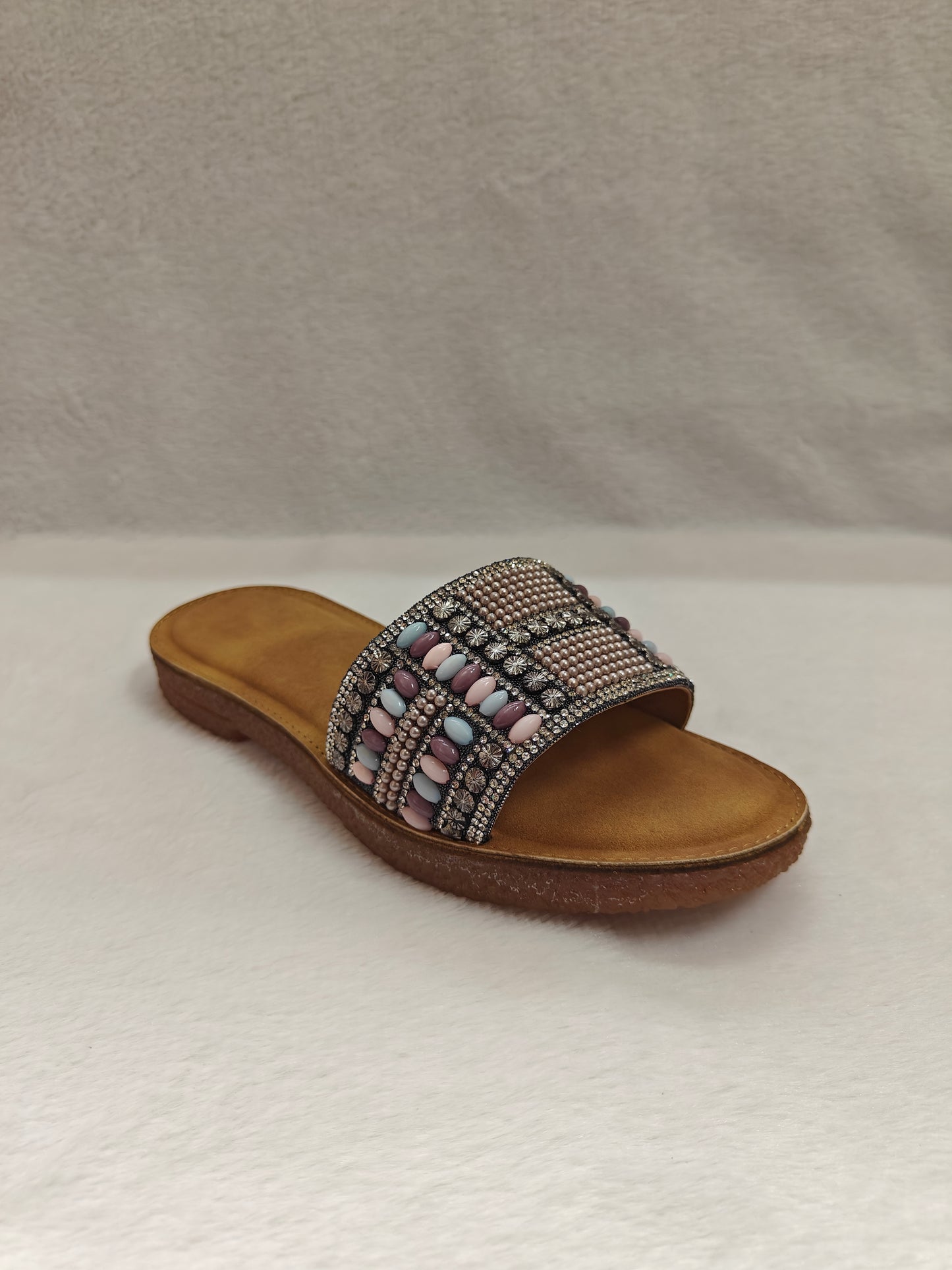 PAGE Crystal Bloom Slides Gun Metal (1343-24).