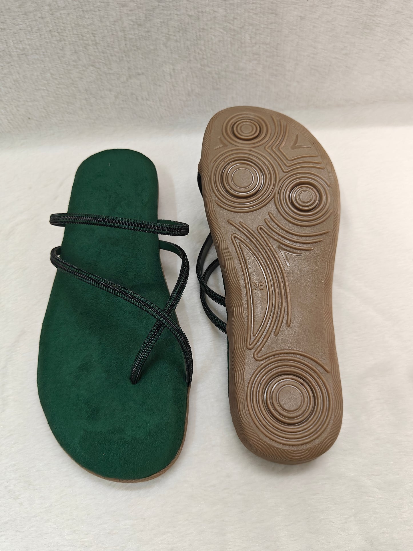 PAGE Serene Minimal Thong Flats Green.