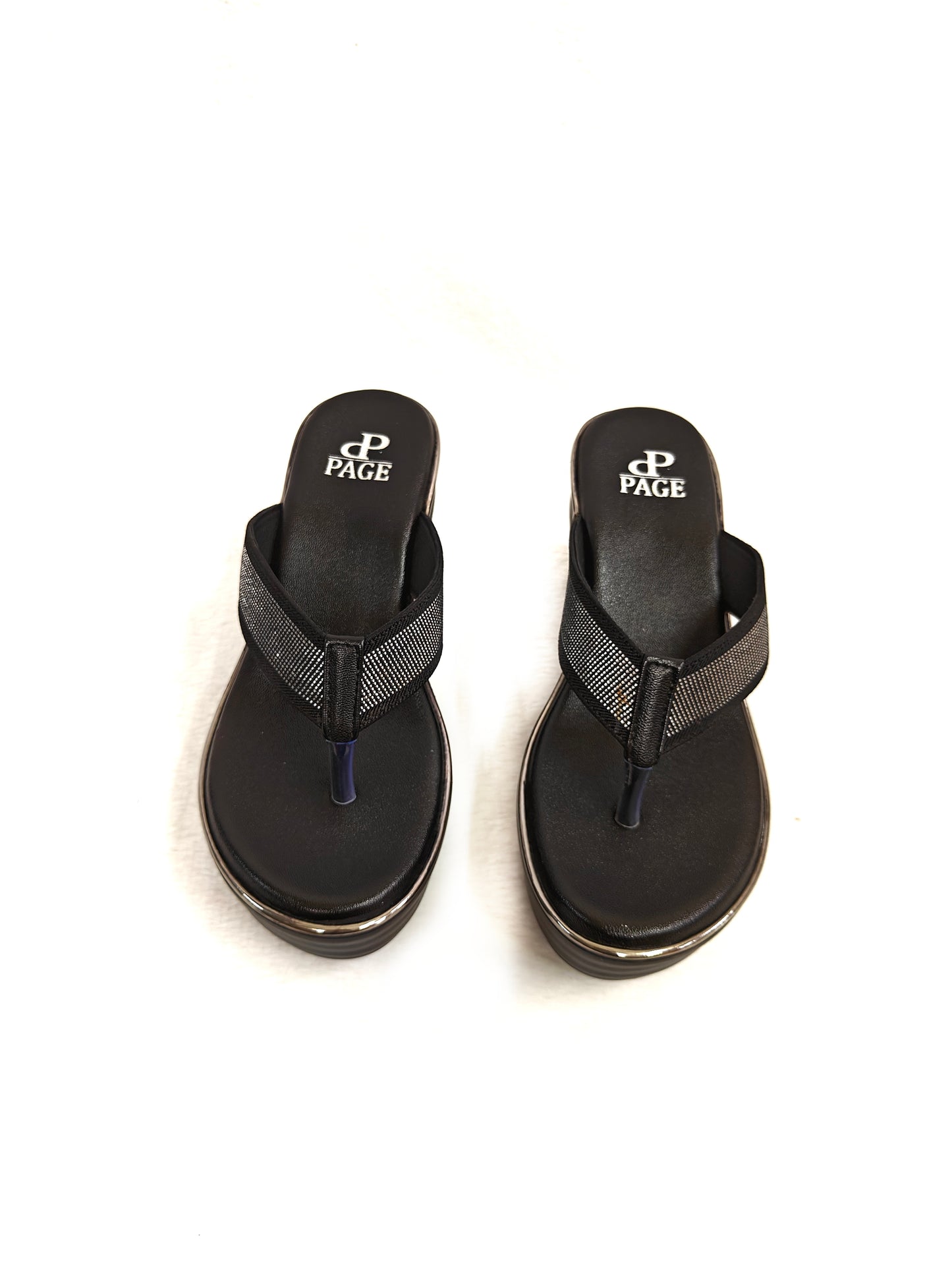 Page Aurelia Crest Crystal Wedge Black (1391-6).