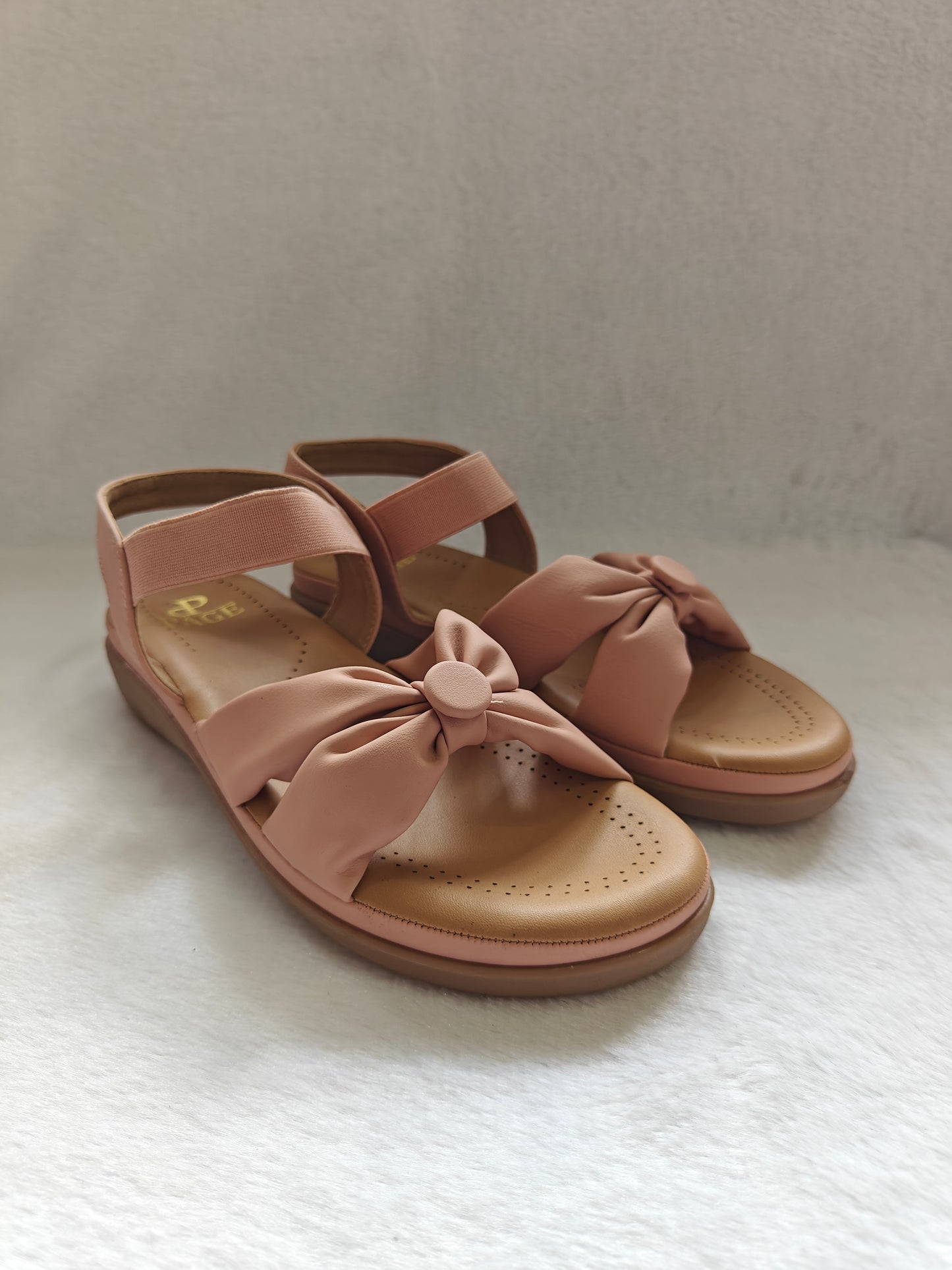 Page Bella Knot-Front Comfort Sandals Peach (1228-1).