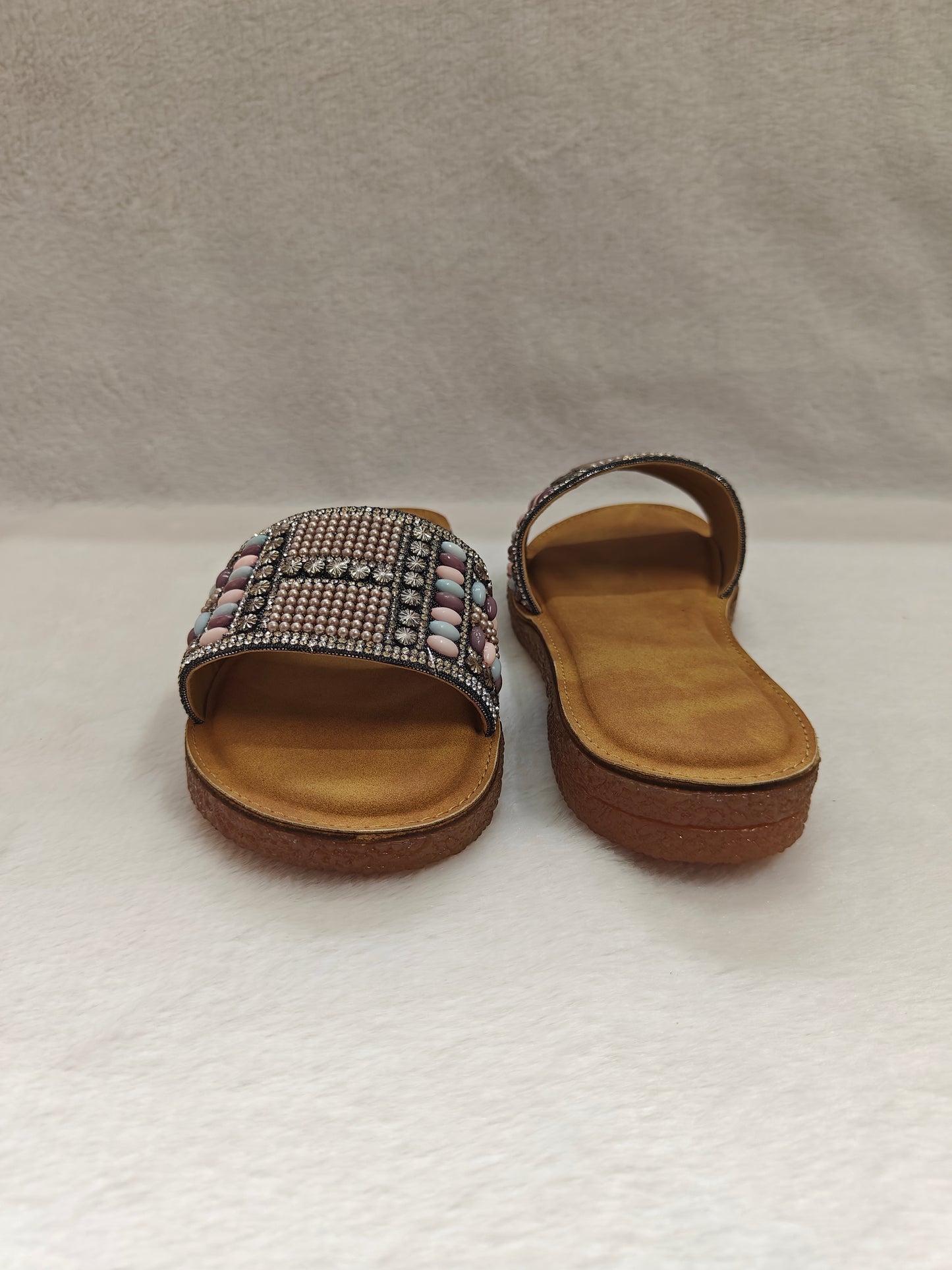 PAGE Crystal Bloom Slides Gun Metal (1343-24).