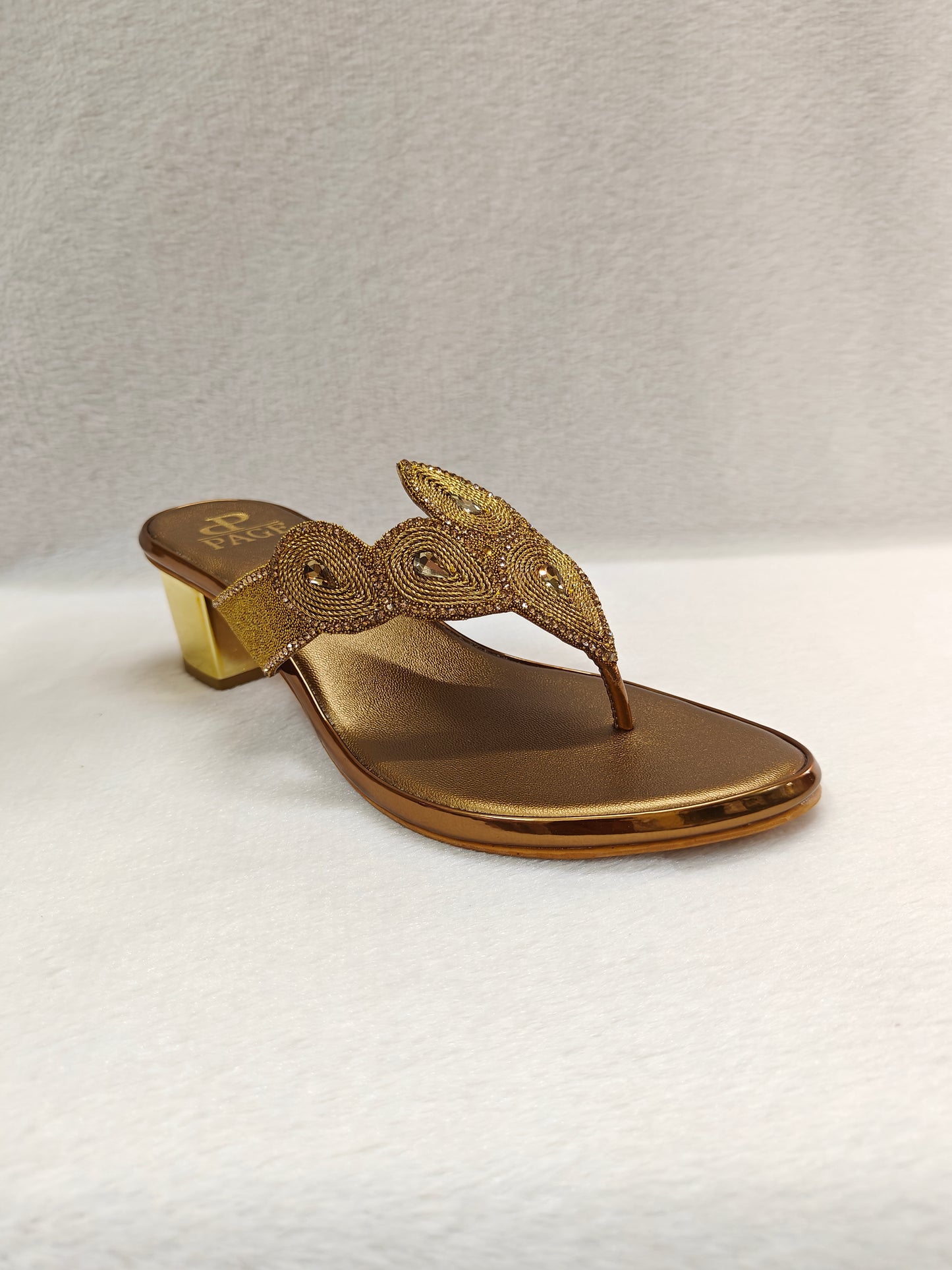 PAGE Glitz Petal Block Heel Antique (1209).