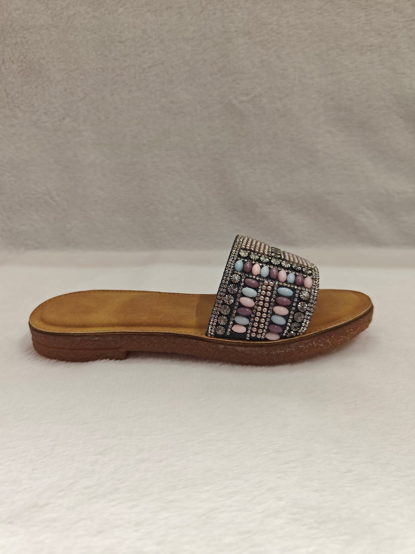 PAGE Crystal Bloom Slides Gun Metal (1343-24).