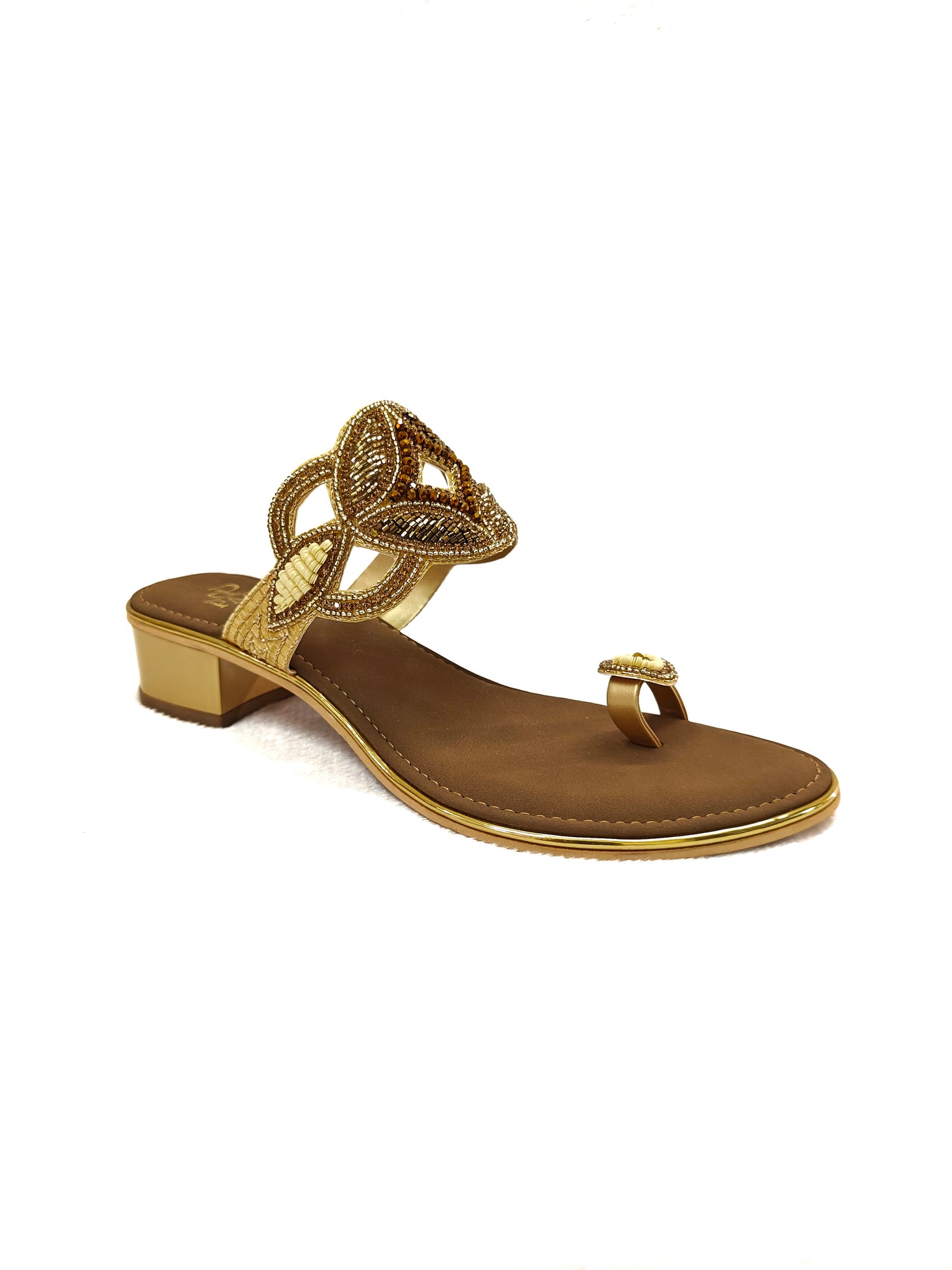 Page Golden Leaf Embellished Heels (1183).