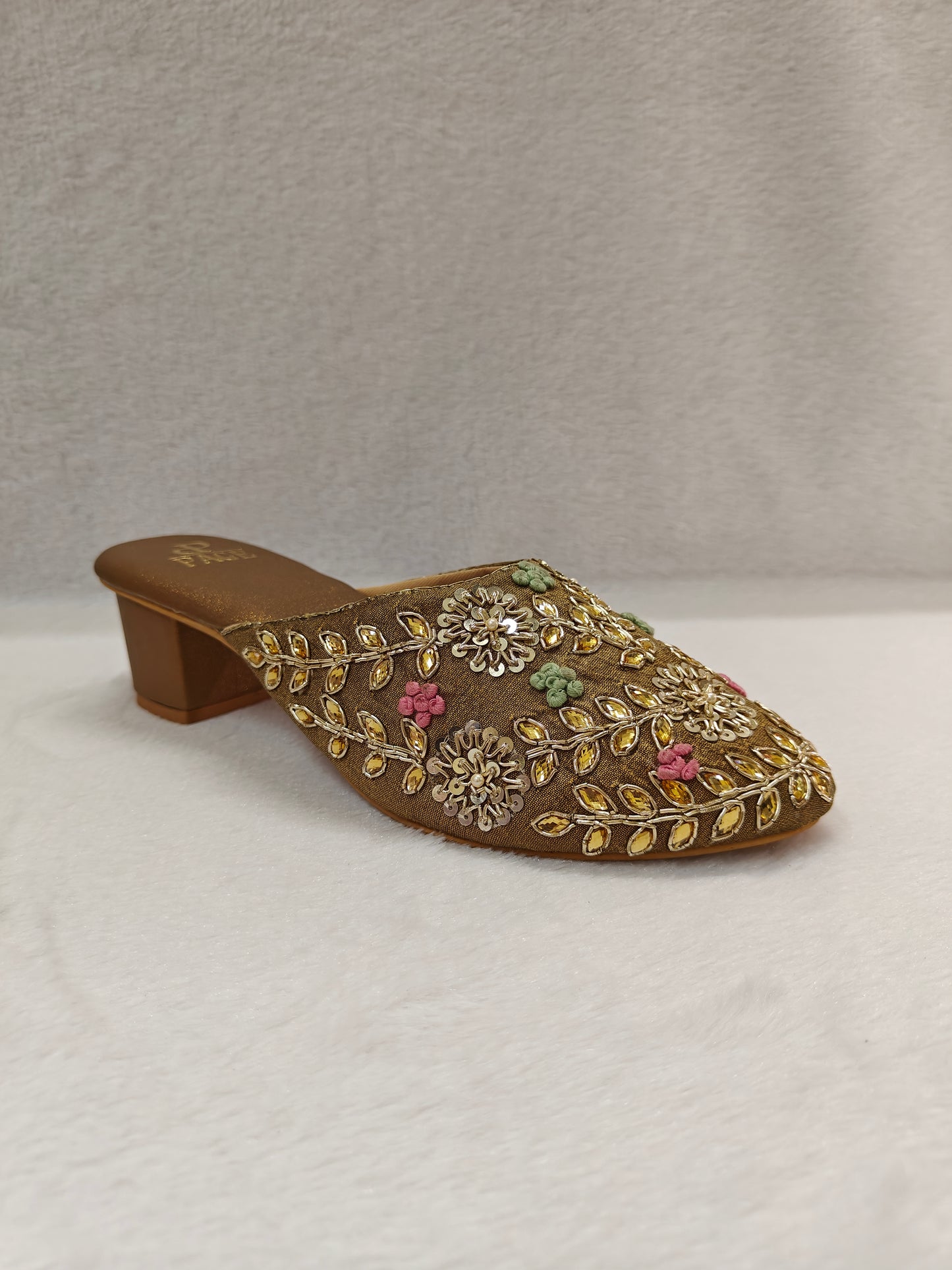 Page Velvet Regal Embroidered Mules Antique (1241-3).