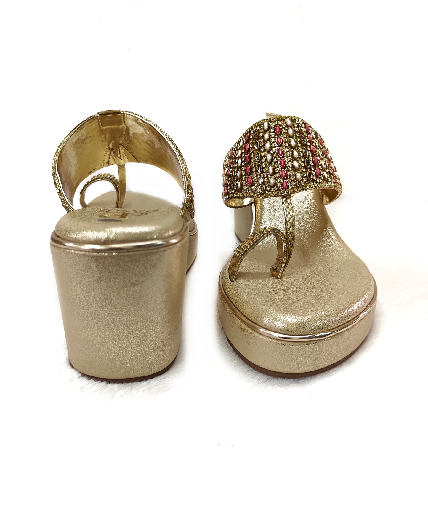 PAGE Glam Embellished Wedge Gold (1171).