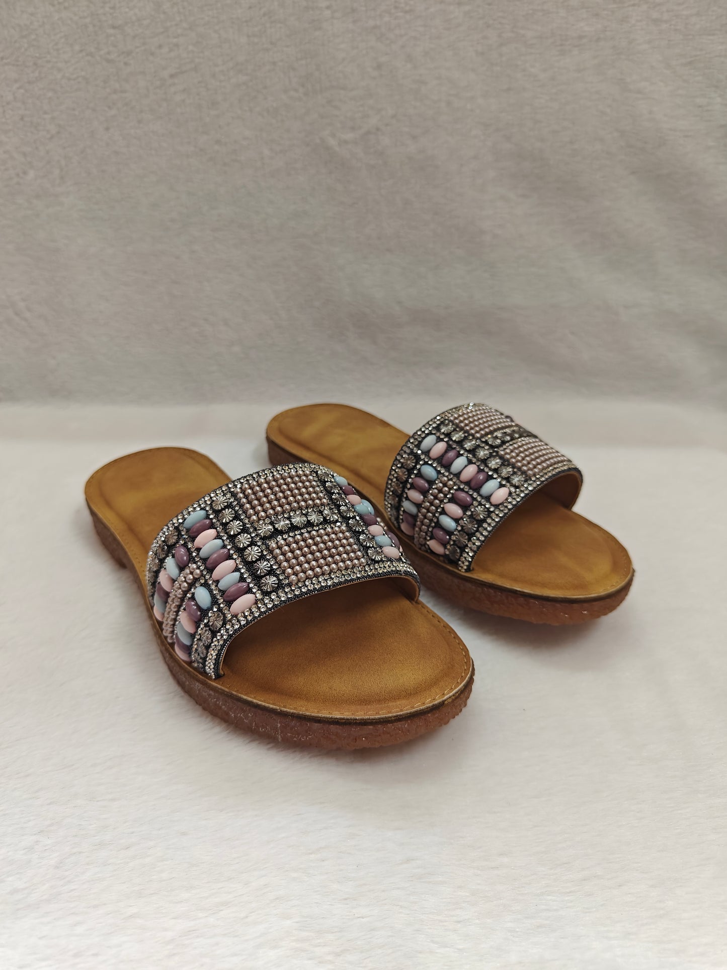 PAGE Crystal Bloom Slides Gun Metal (1343-24).