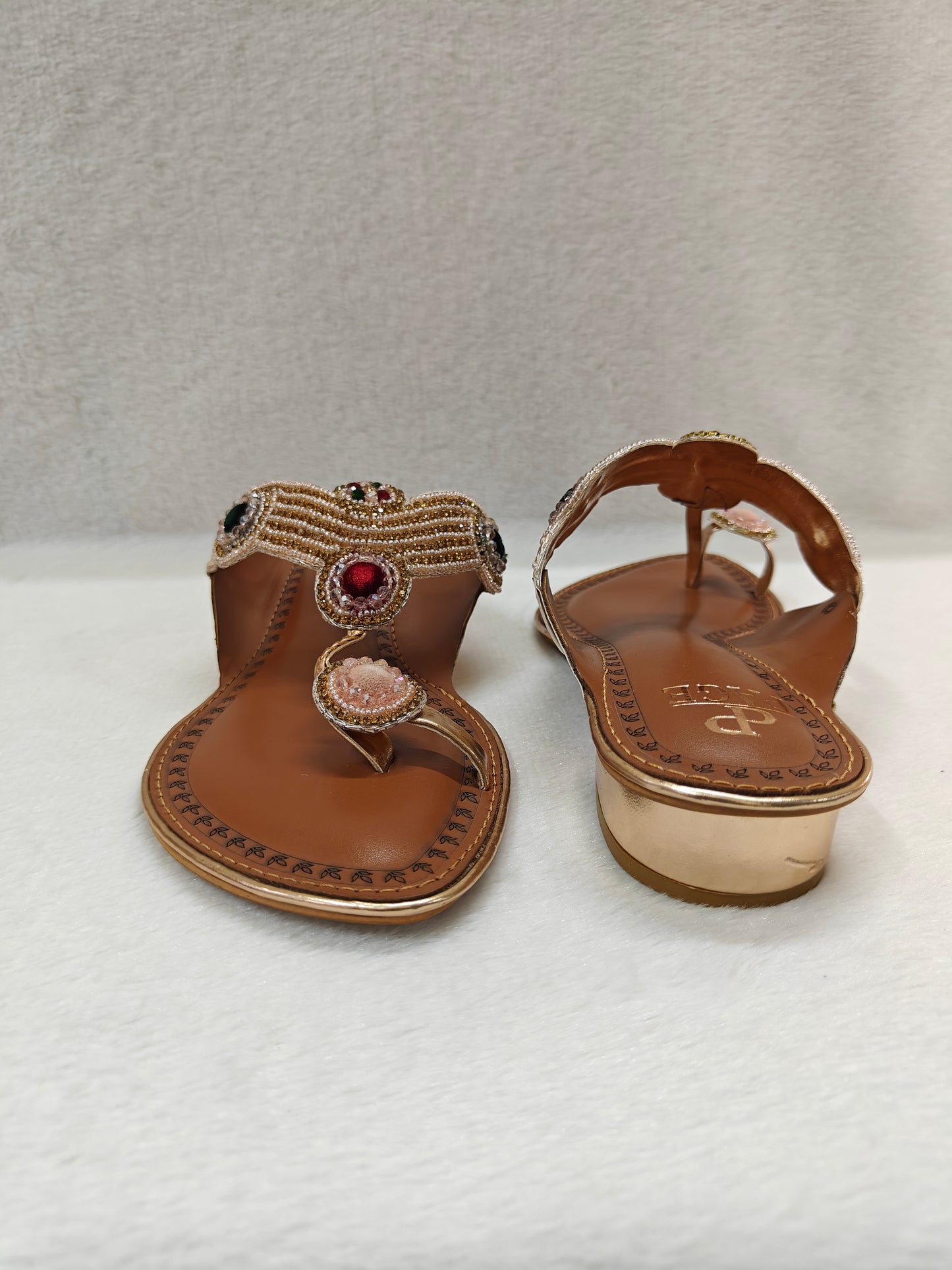 Page Regal Gemstone Block heel Rose Gold (1159).