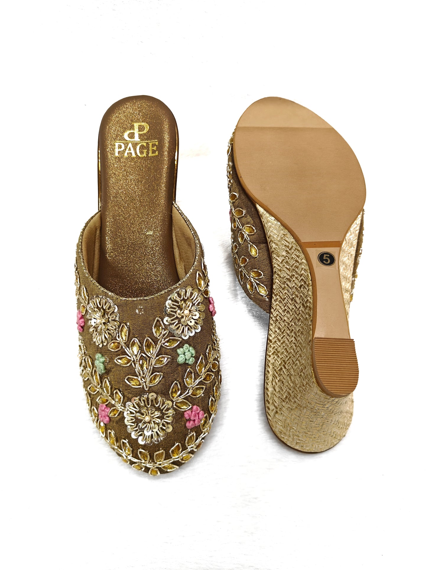 Page Golden Petal Wedges Antique (753).