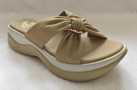 PAGE Luxe Knot Comfort Slides – Sage Green For Women