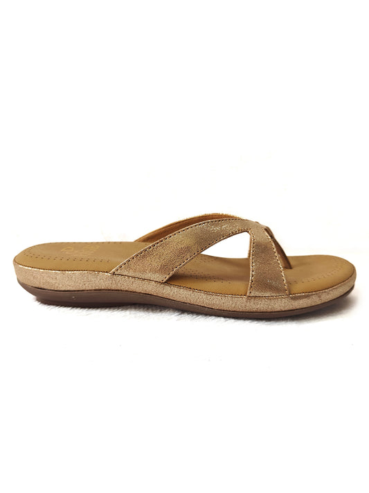 Page Cross Strap Toe Block Rose Gold (1284-2).