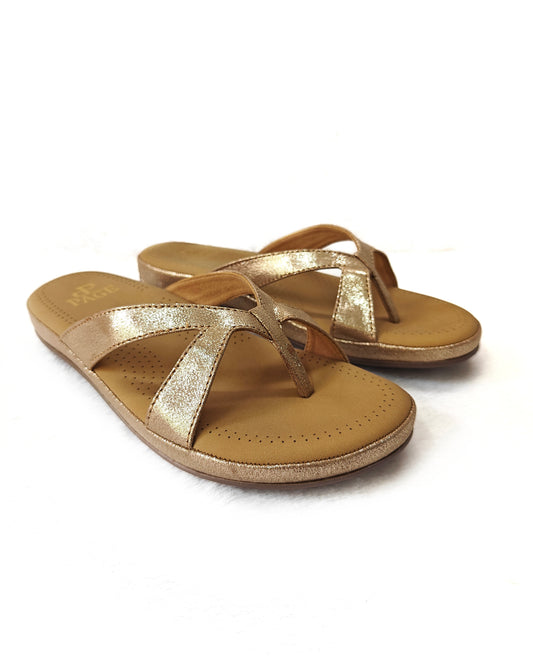 Page Cross Strap Toe Block Rose Gold (1284-2).