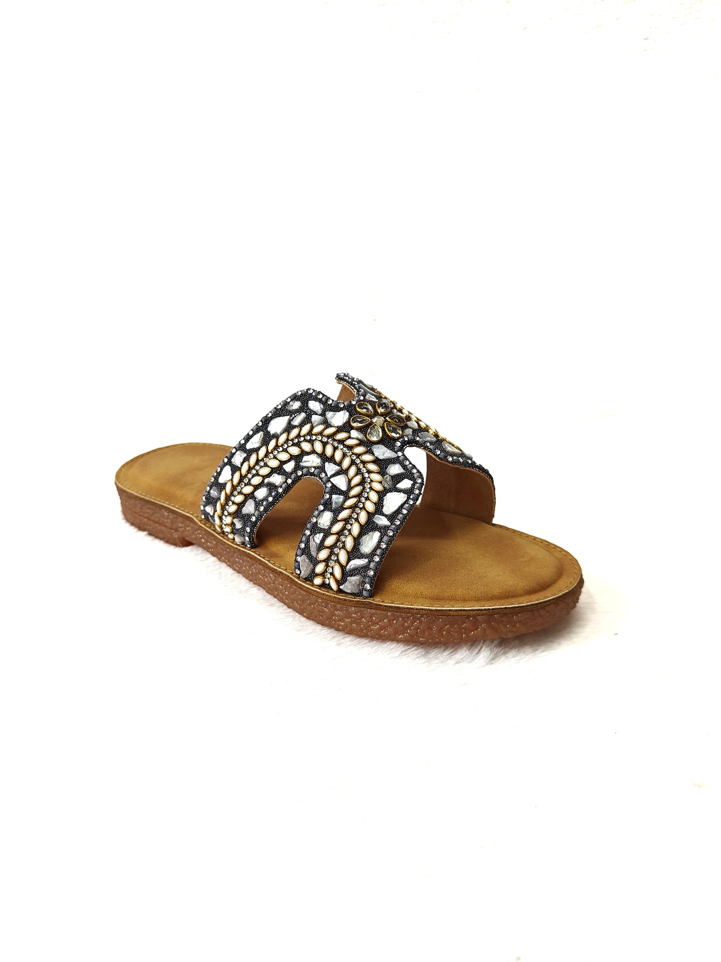 Page Royal Arch Embellished Flats Gun Metal (1332-24).