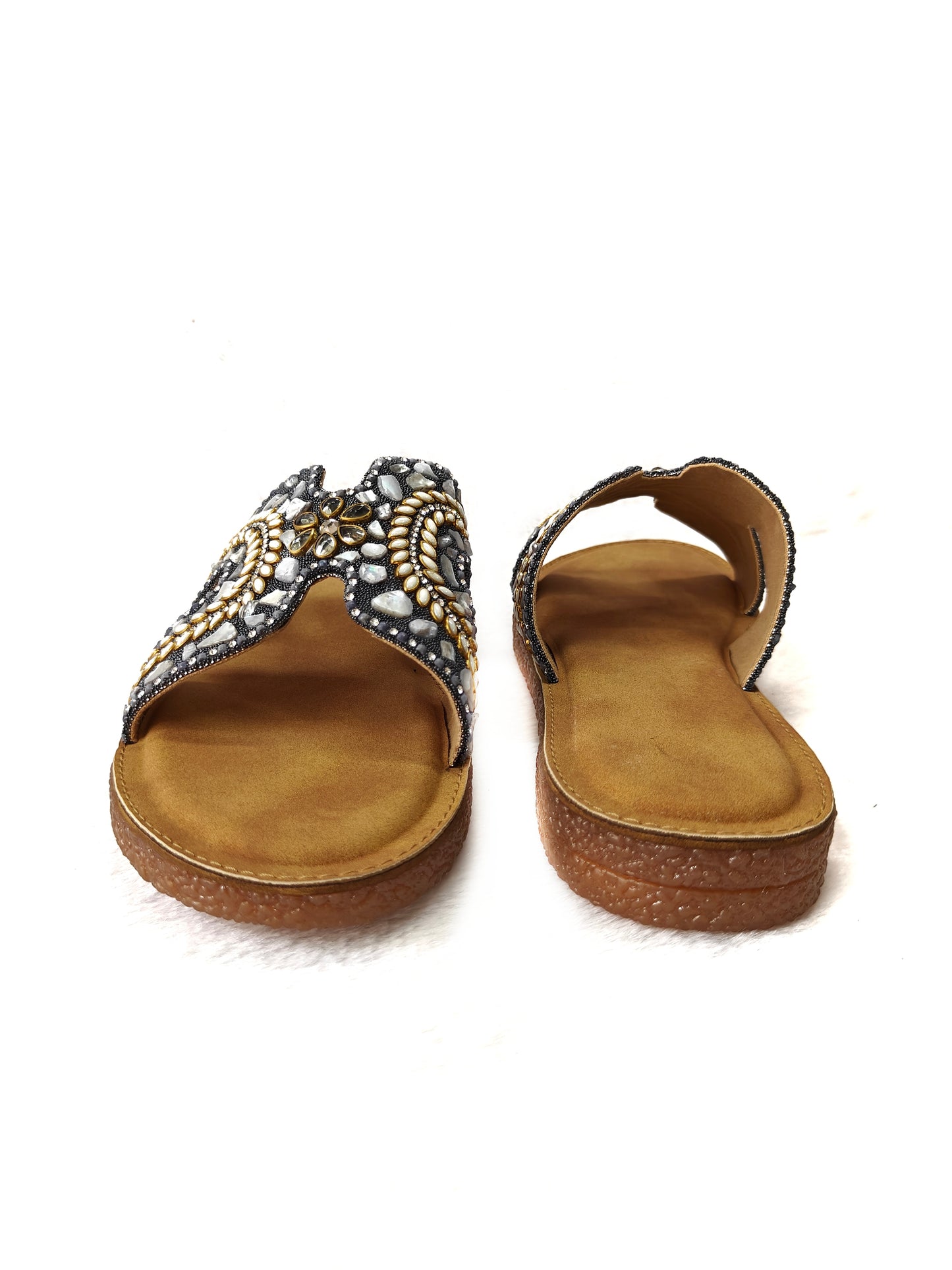 Page Royal Arch Embellished Flats Gun Metal (1332-24).