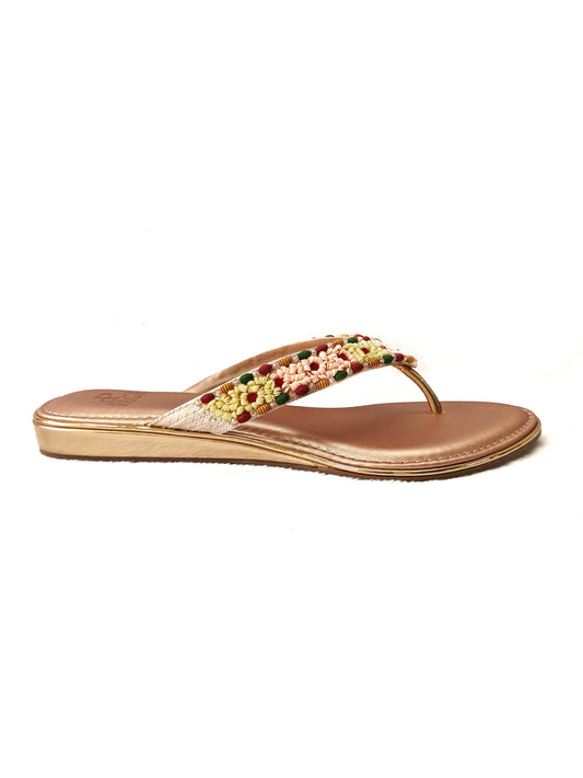 Page Blossom Weave Flats Rose Gold.