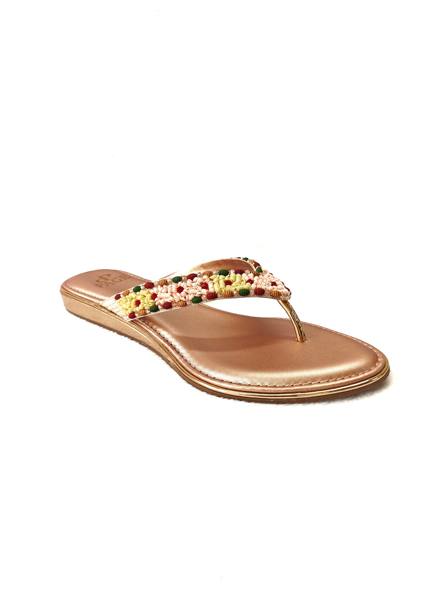 Page Blossom Weave Flats Rose Gold (1195).