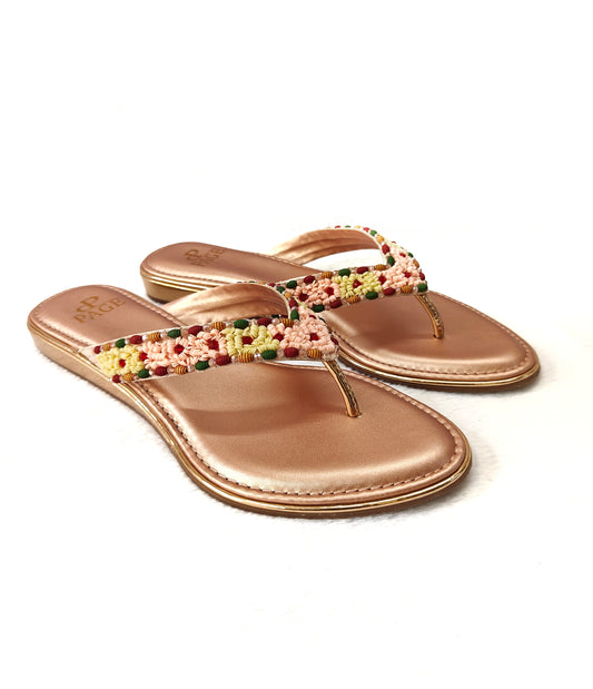 Page Blossom Weave Flats Rose Gold.